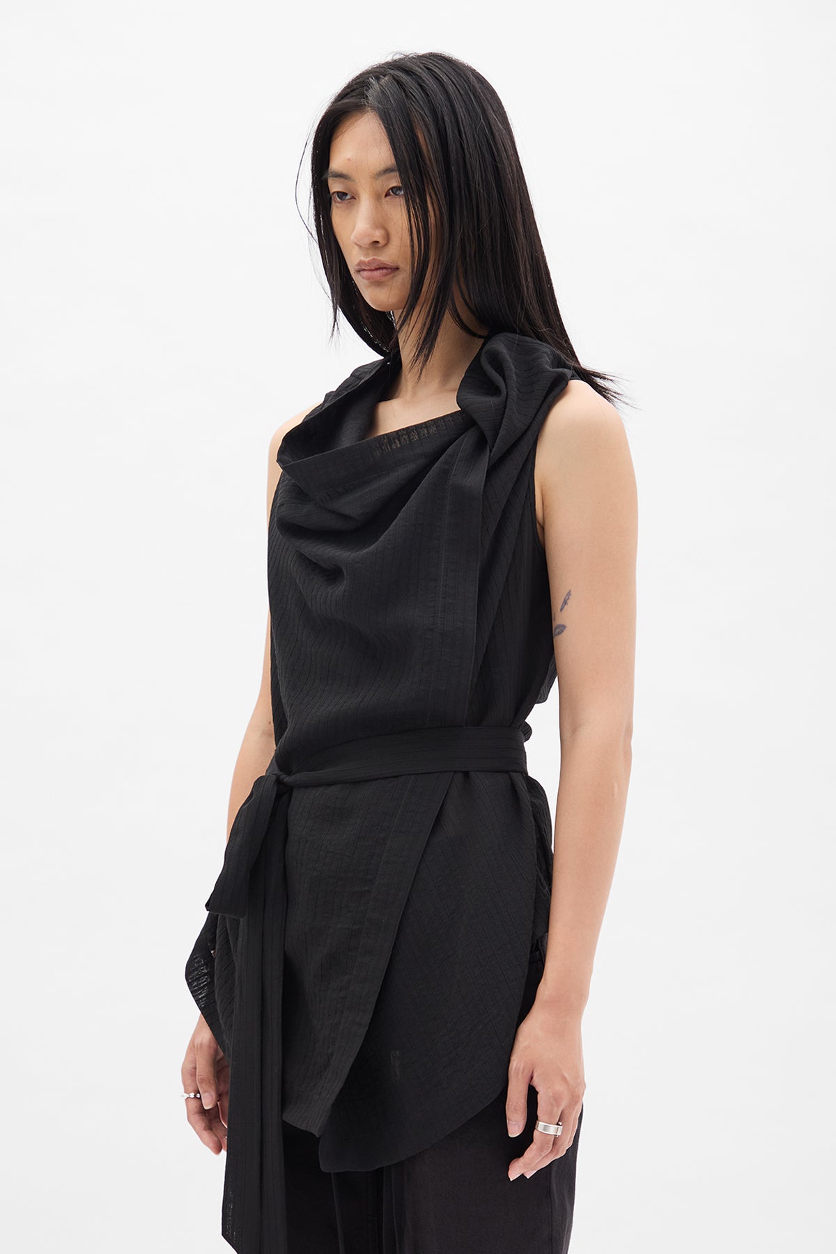ANN DEMEULEMEESTER ヘアバンド M size Macy Asymmetric Wrap Top – Ann Demeulemeester