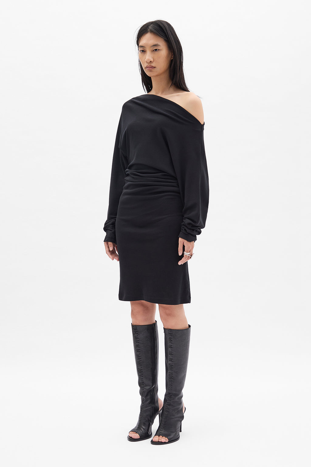 Bila Long Bias Cut Dropped Shoulder Dress