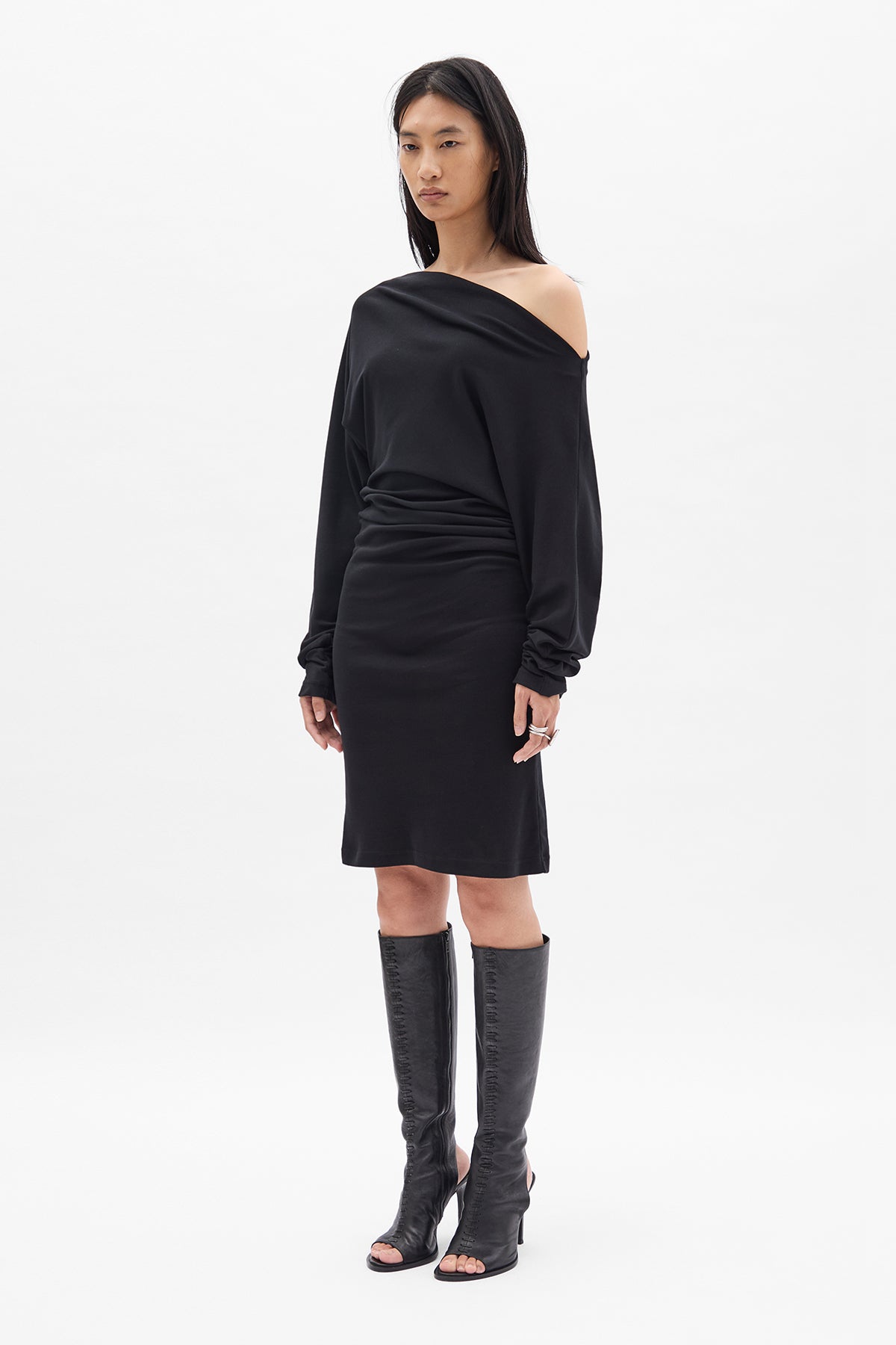 Bila Long Bias Cut Dropped Shoulder Dress