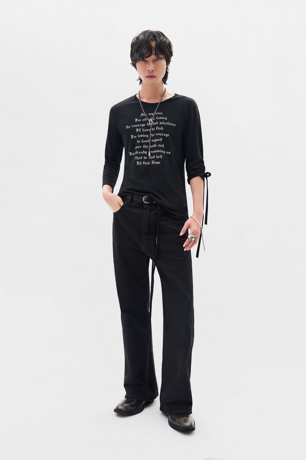 Alver Long Sleeve Fitted T-Shirt – Ann Demeulemeester