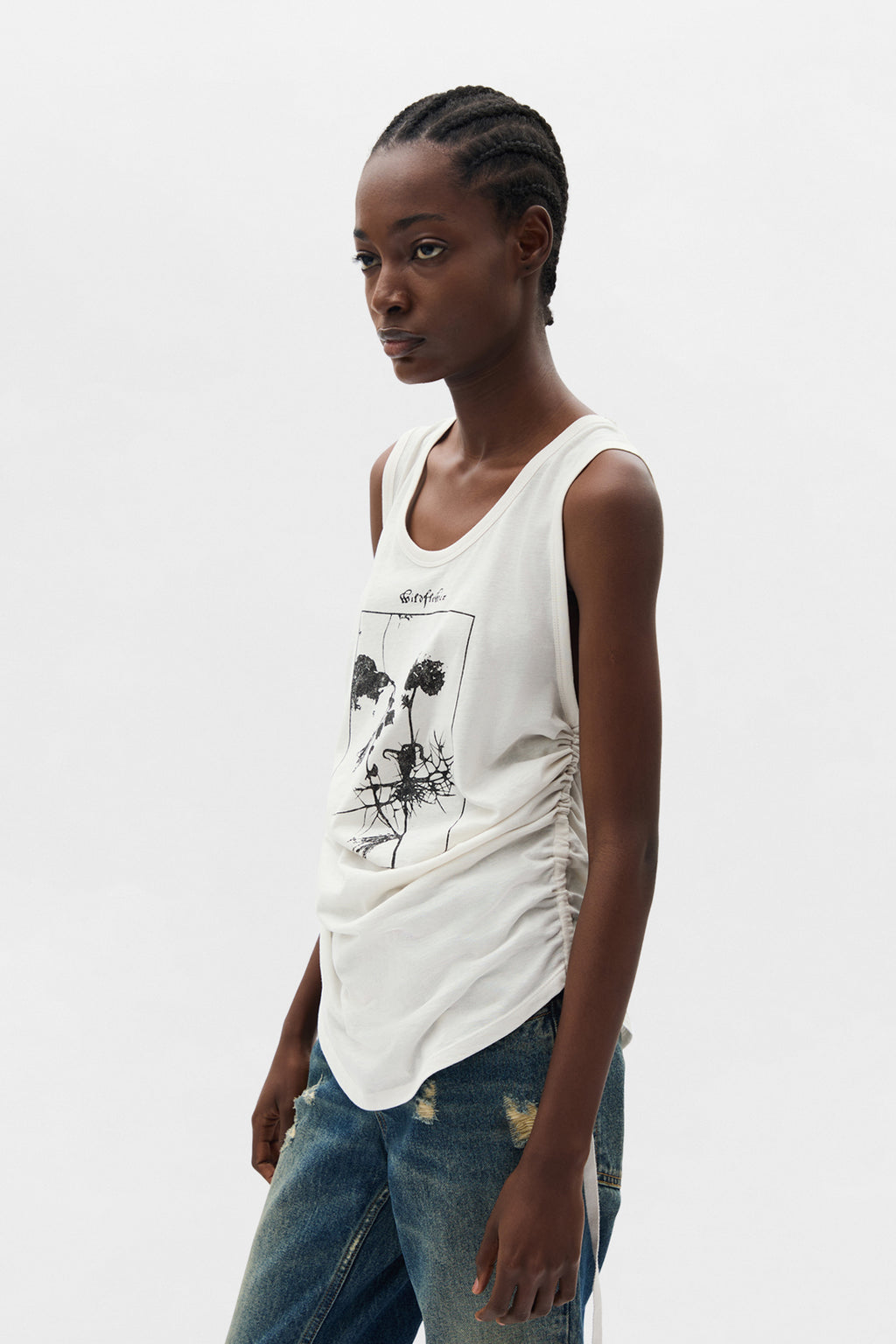 Mexi Wrinkled Cropped Tank Top