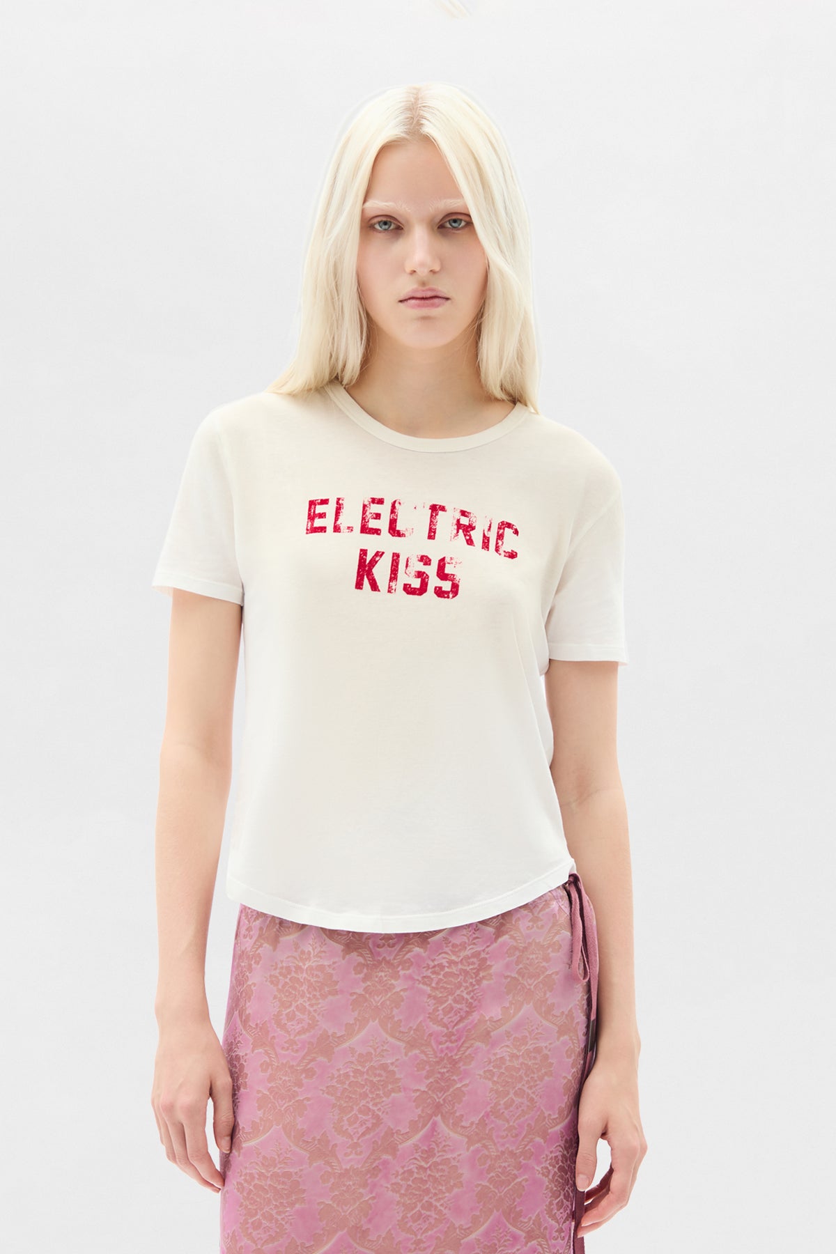 Ann Demeulemeester 長袖Tシャツ ピンク セール】アムンゼン ツイル クルーネック ロングスリーブ カットソー