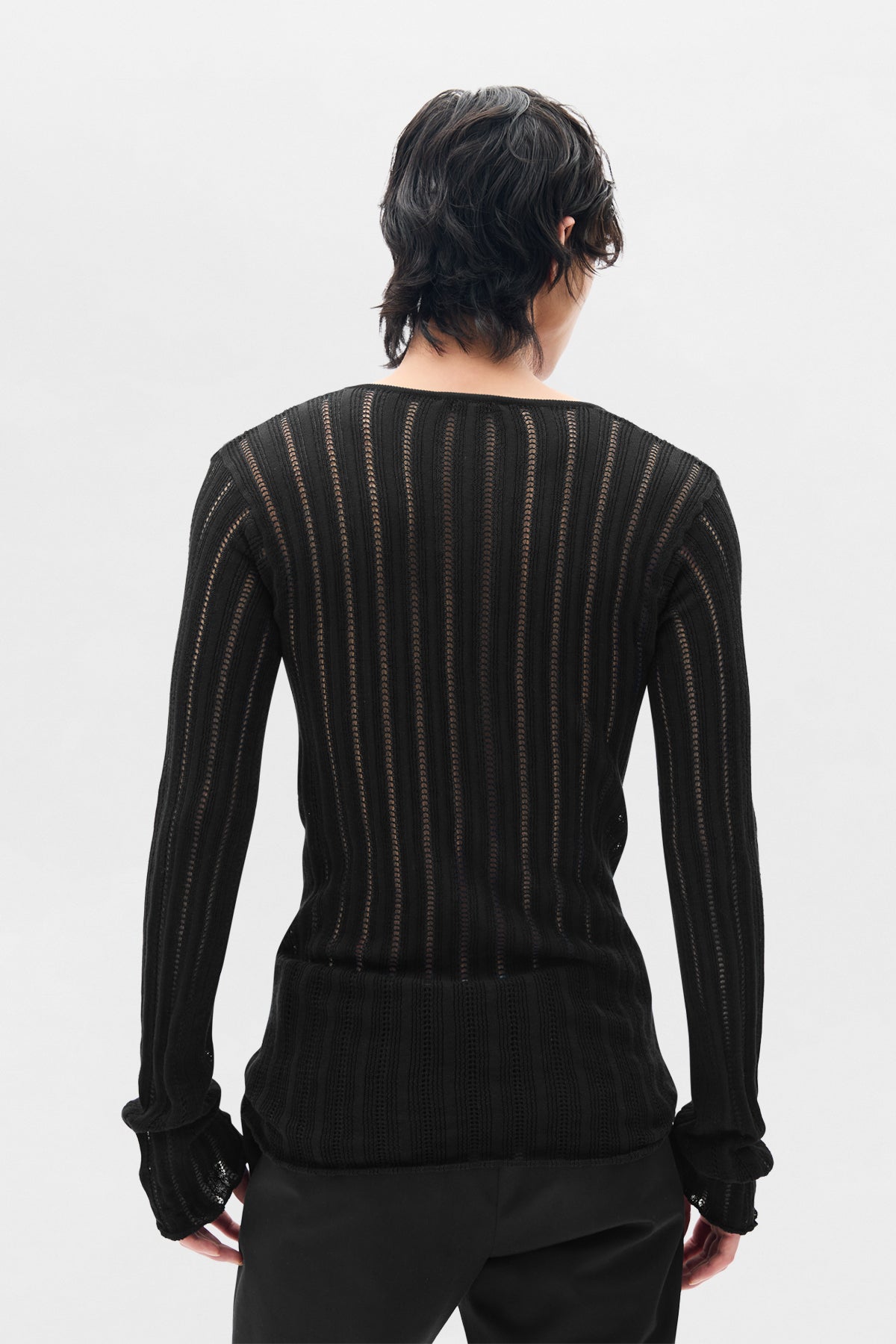 Kell Open Rib Laced Up Serafino Knit Top – Ann Demeulemeester