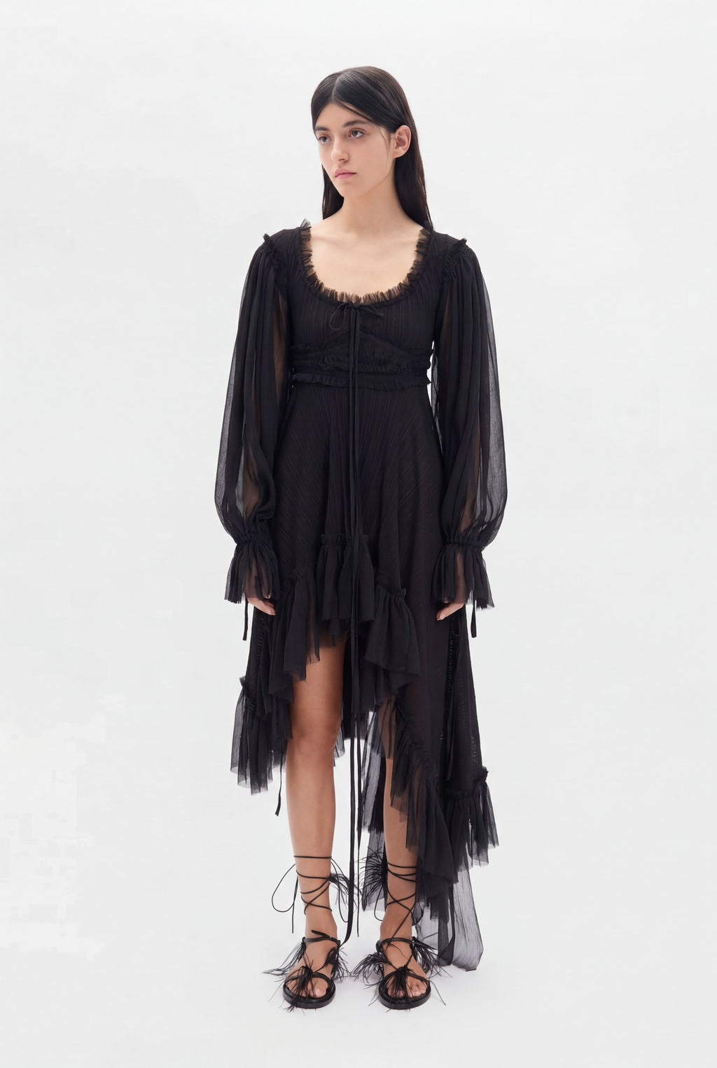 Robe asymétrique à taille empire Giti 