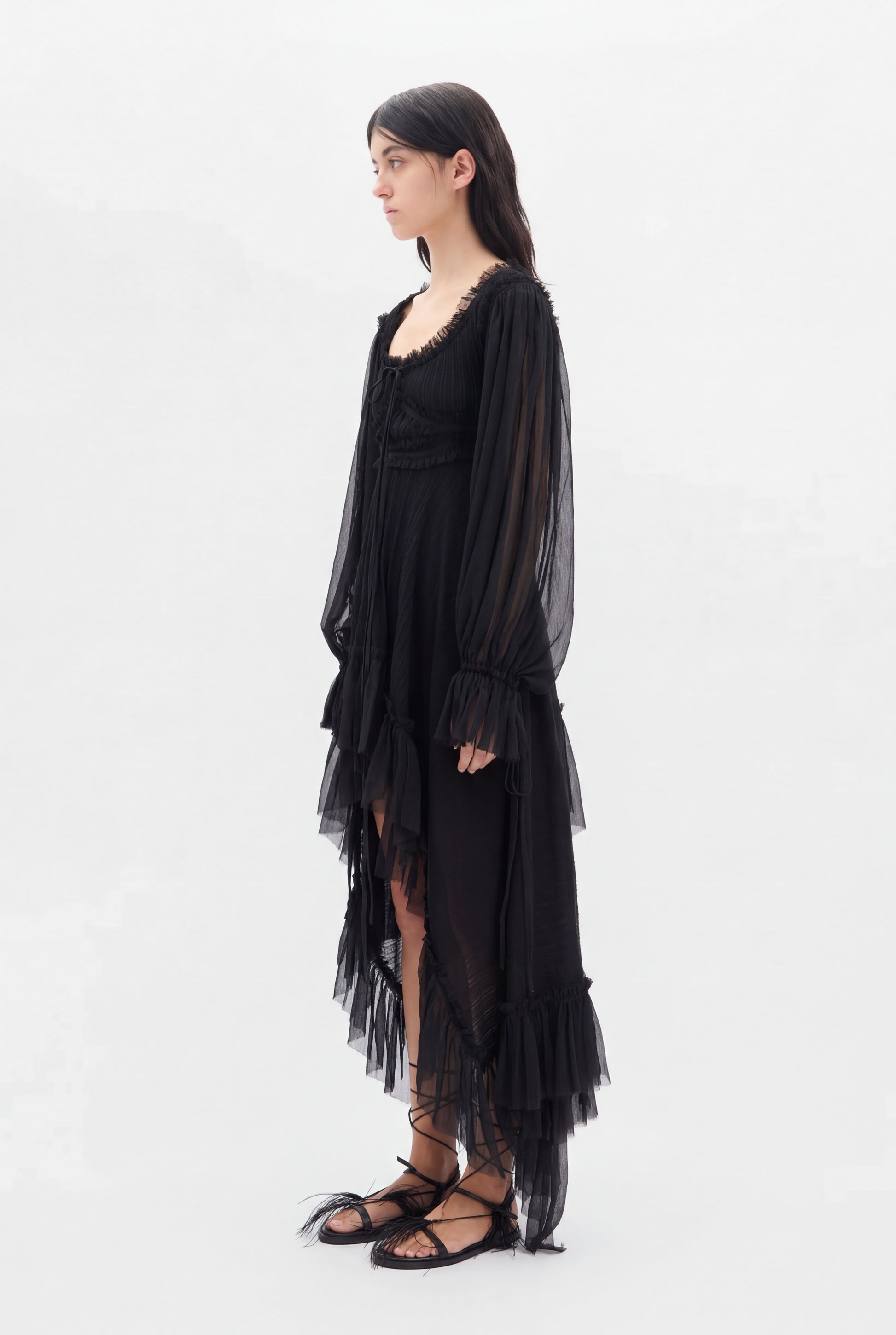 Giti Empire Waist Asymmetric Dress Ann Demeulemeester Giti Empire Waist Asymmetric Dress Ann Demeulemeester