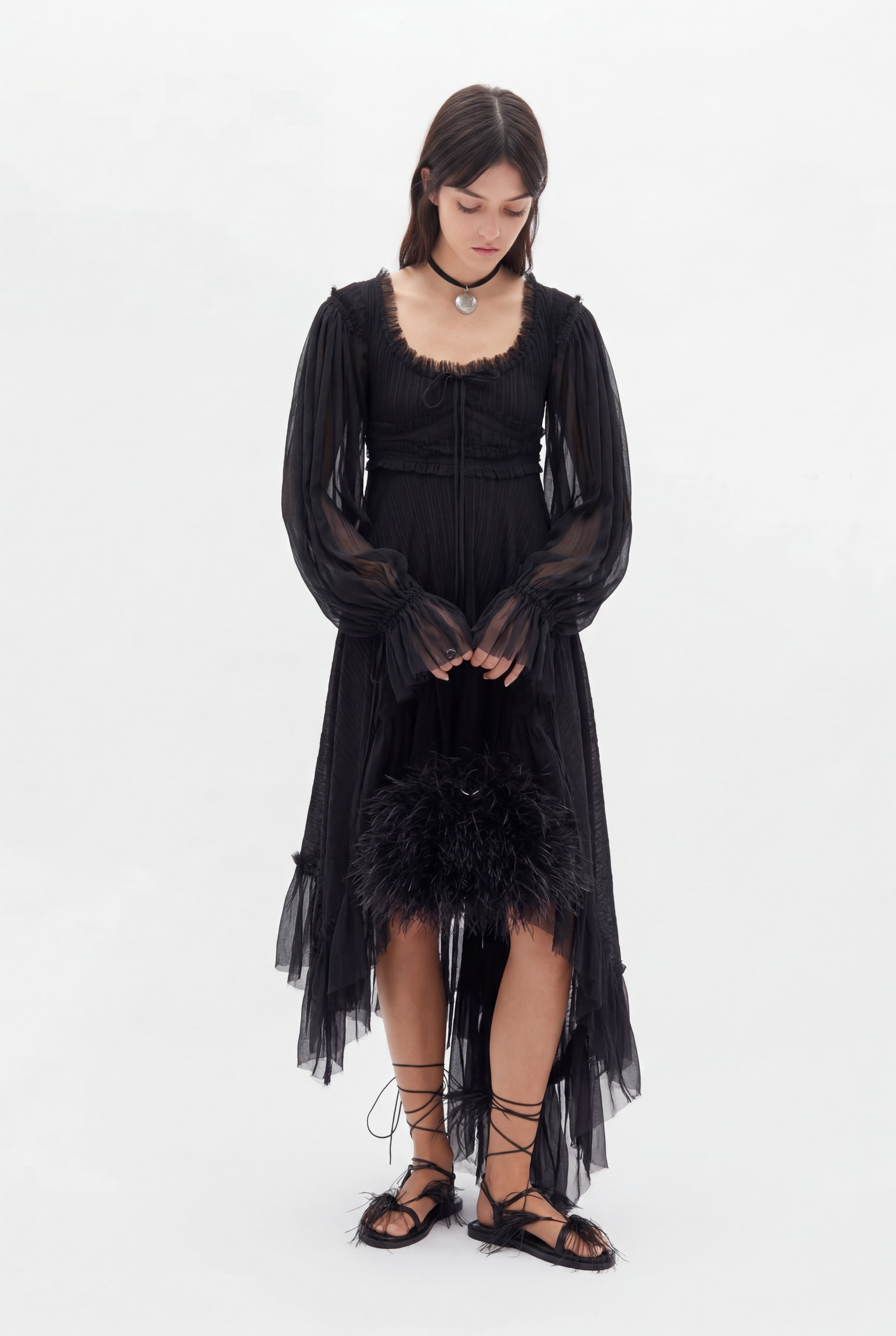 Giti Empire Waist Asymmetric Dress – Ann Demeulemeester
