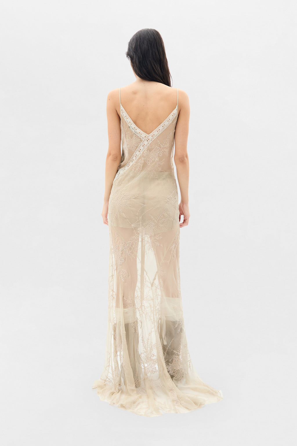 Lala X-Long Bias Dress with Lace Detail