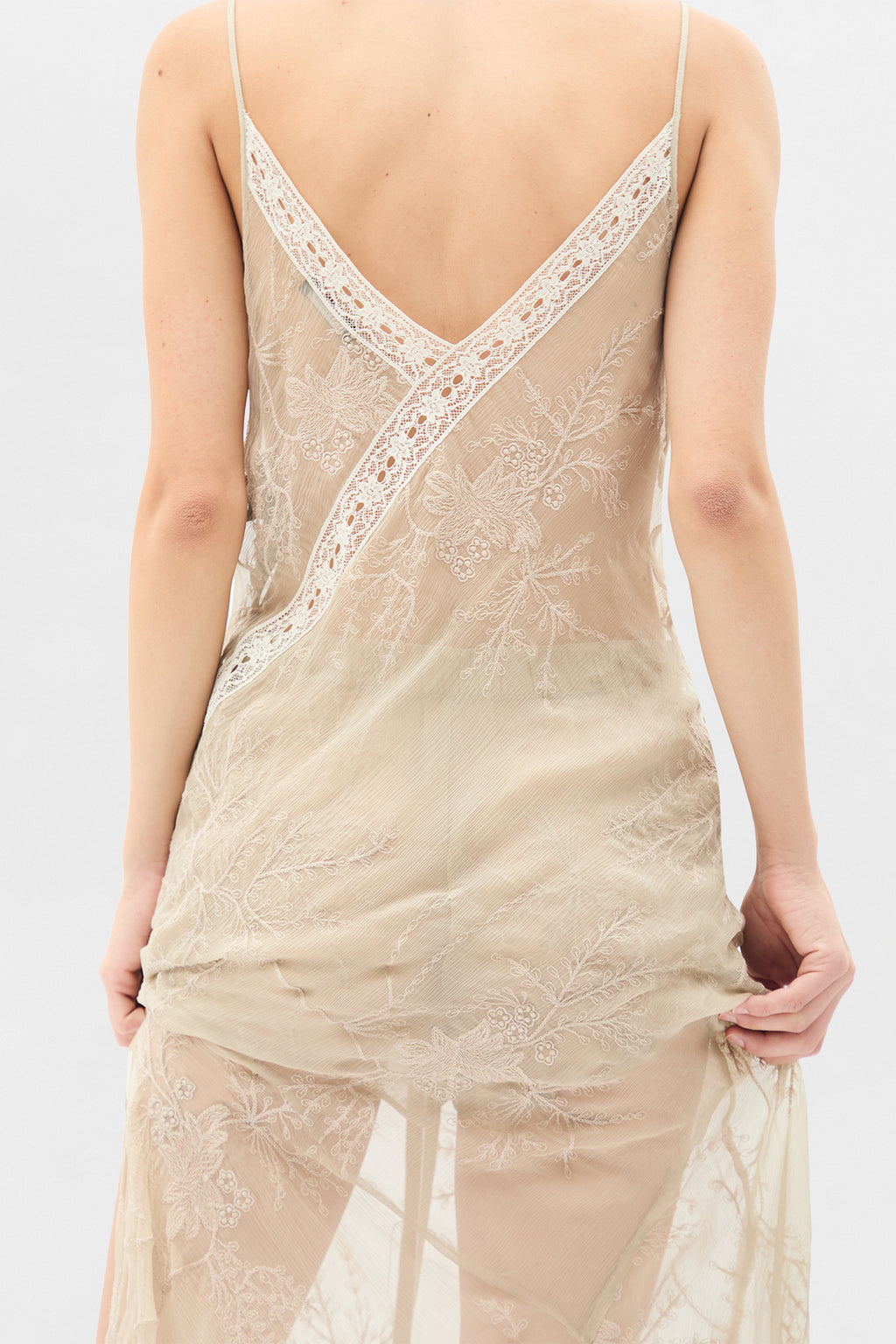Lala X-Long Bias Dress with Lace Detail