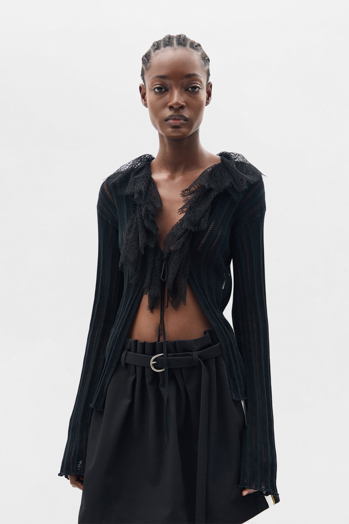 Ann demeulemeester ニットベスト セーター ブラック XS ANN DEMEULEMEESTER（アンドゥムルメステール）中古・古着オンライン