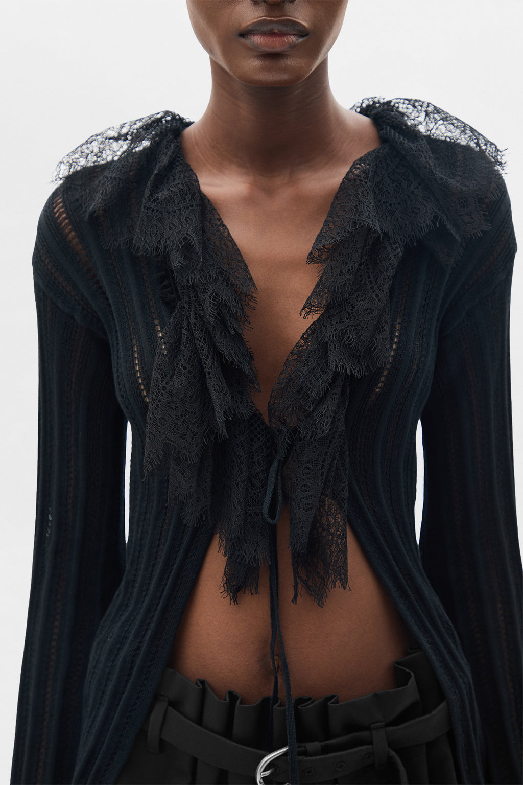 Cardigan ajusté à côtes ouvertes Nya 