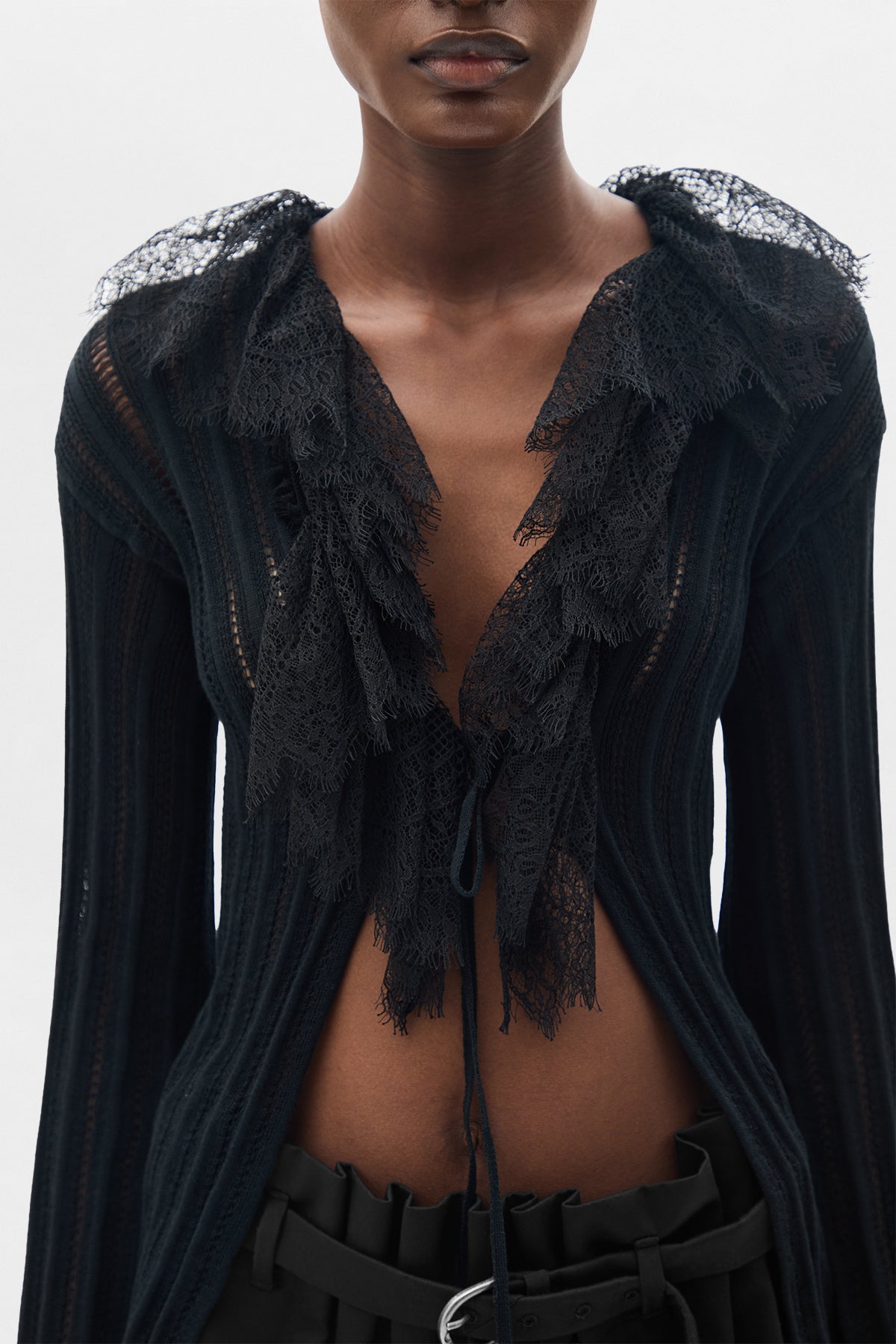 ニャオープンリブフィットカーディガン 