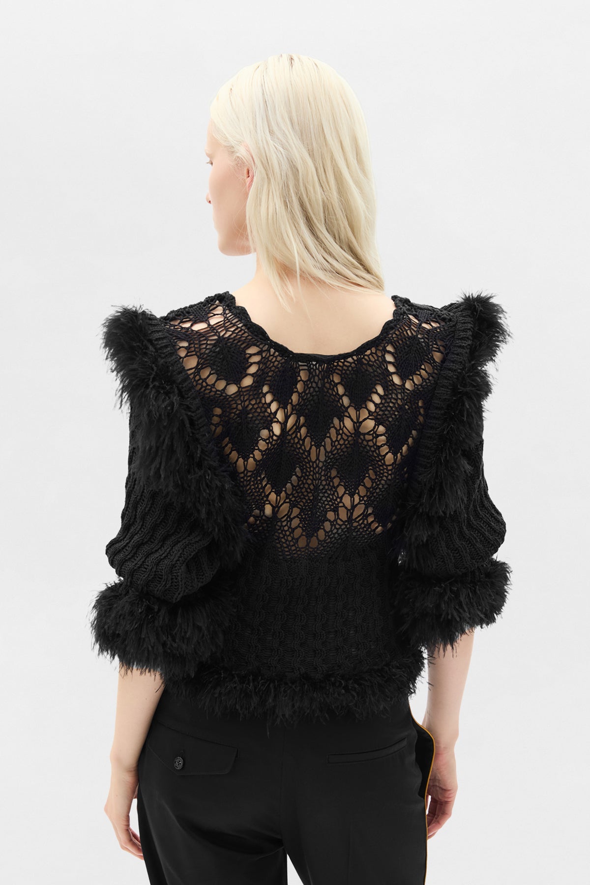 Dudu Scallop Neck Fitted Sweater