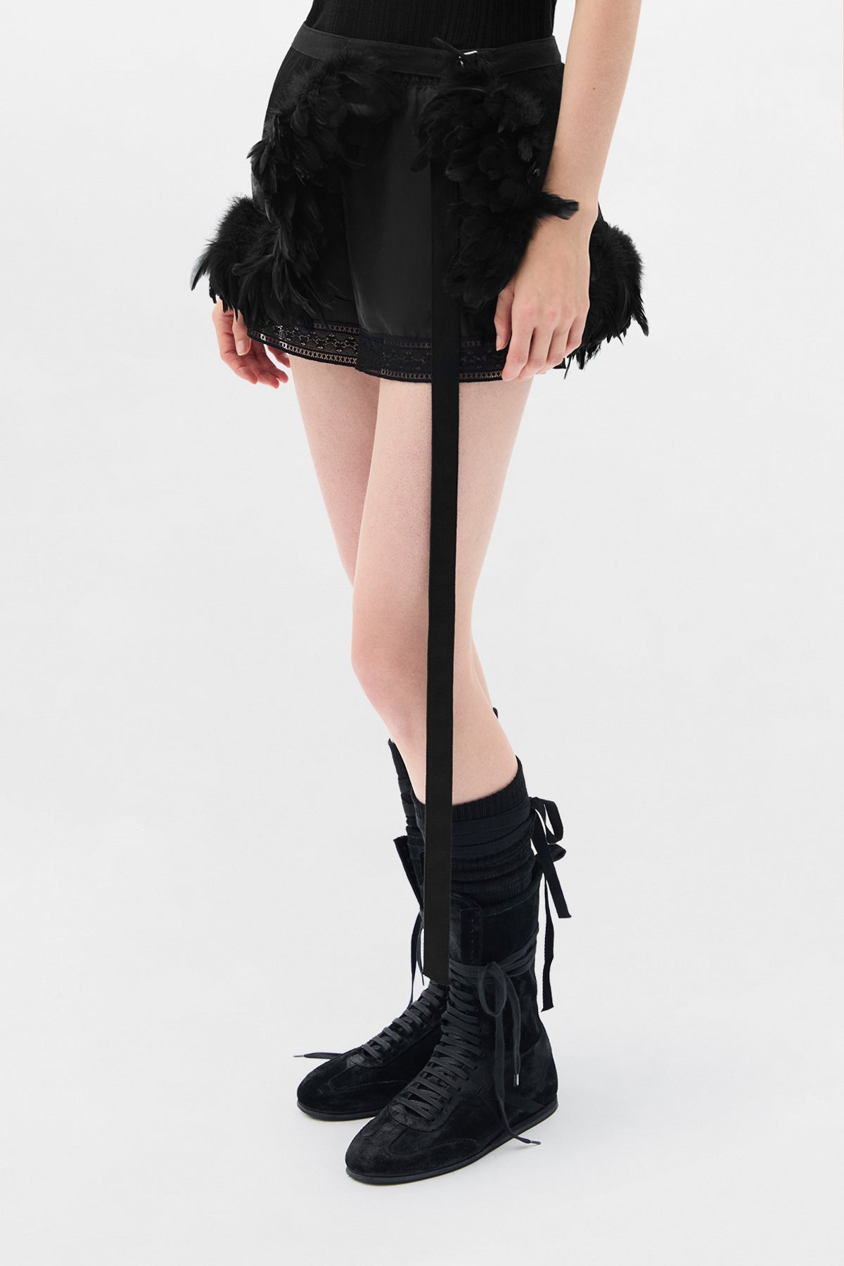 Avar Fluid Apron With Feathers