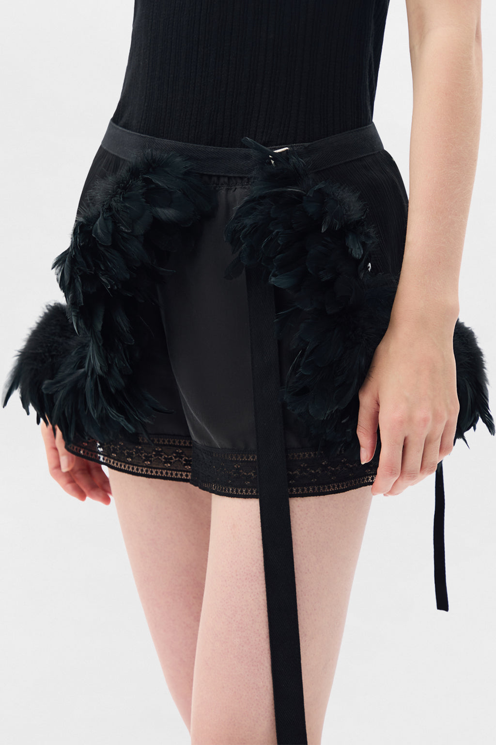 Avar Fluid Apron With Feathers