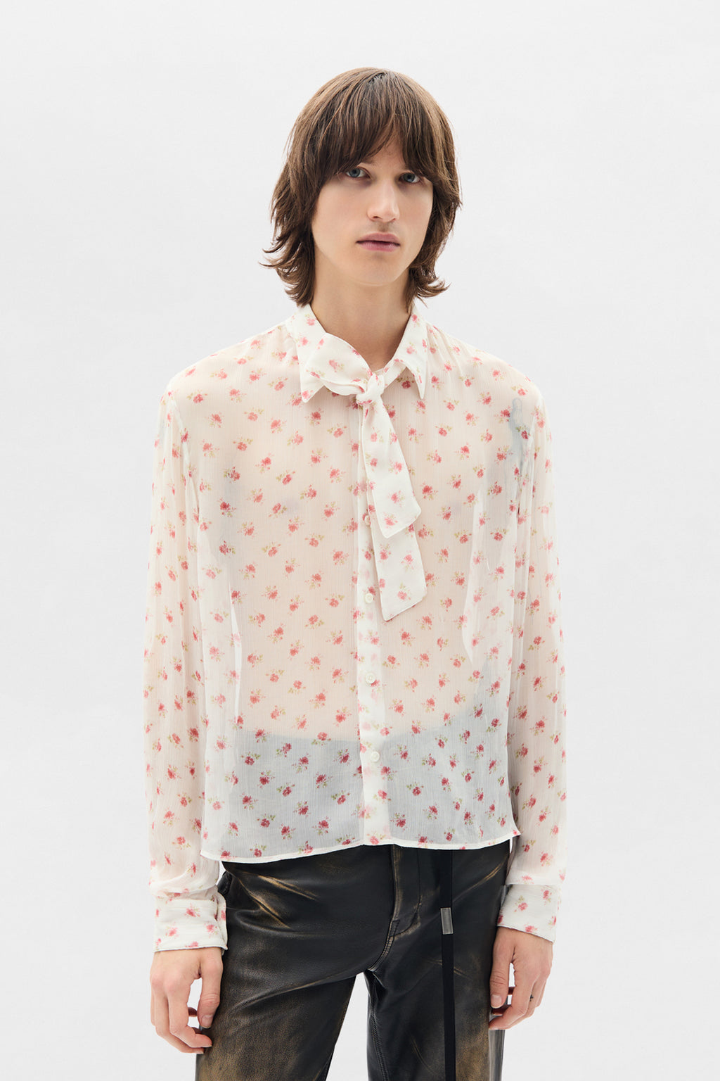 Stack Comfort Cropped Shirt with Necktie