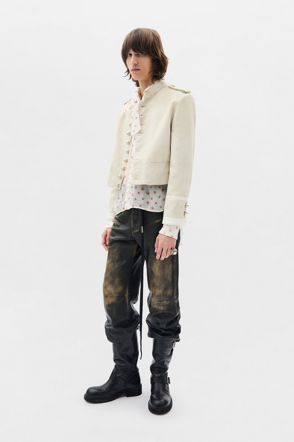 Stack Comfort Cropped Shirt with Necktie