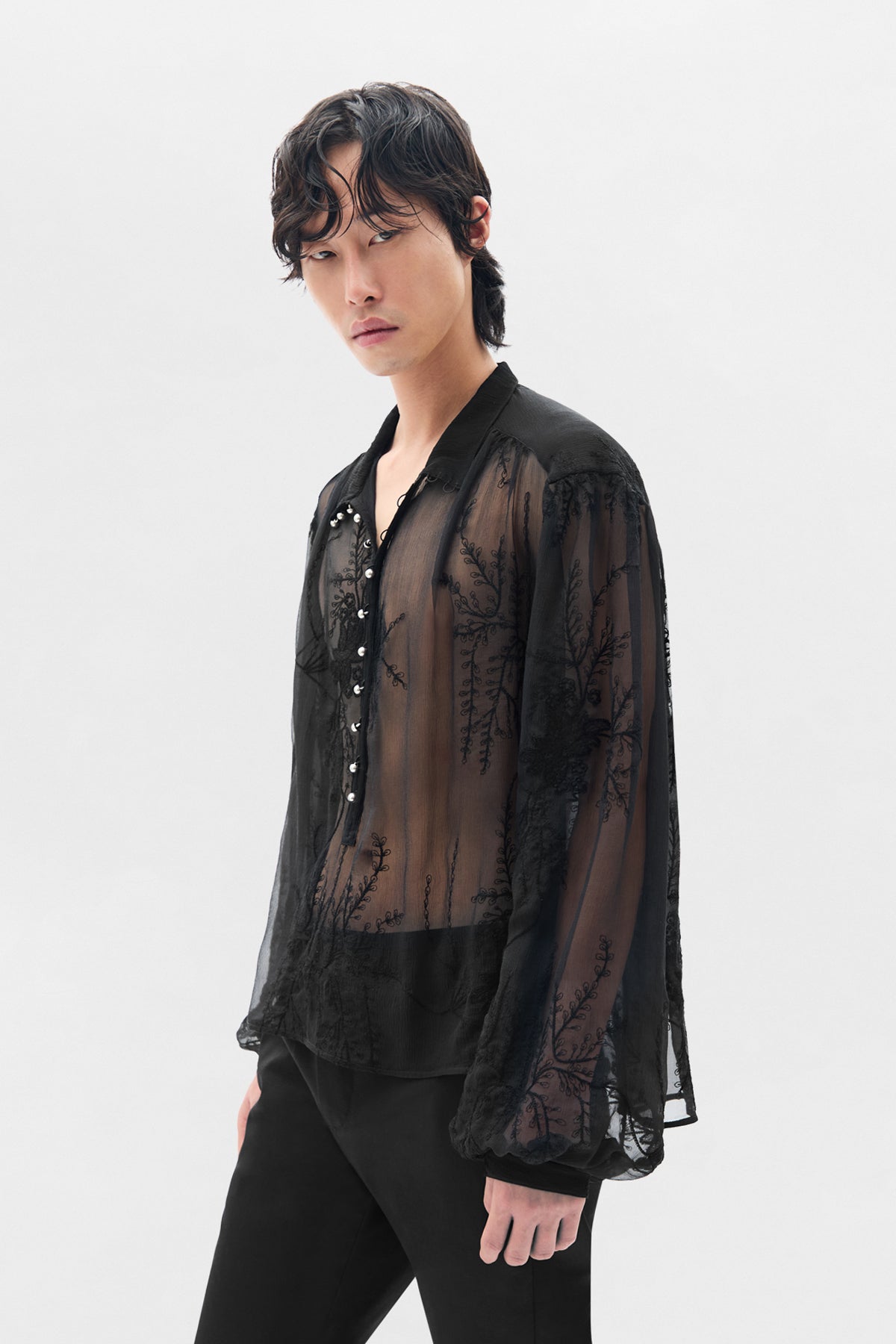Early Shirt Asymmetric Sheer Demeulemeester Ann Sweater Sheer Blion Demeulemeester Ann トップス 2000s DRIEW – トップス