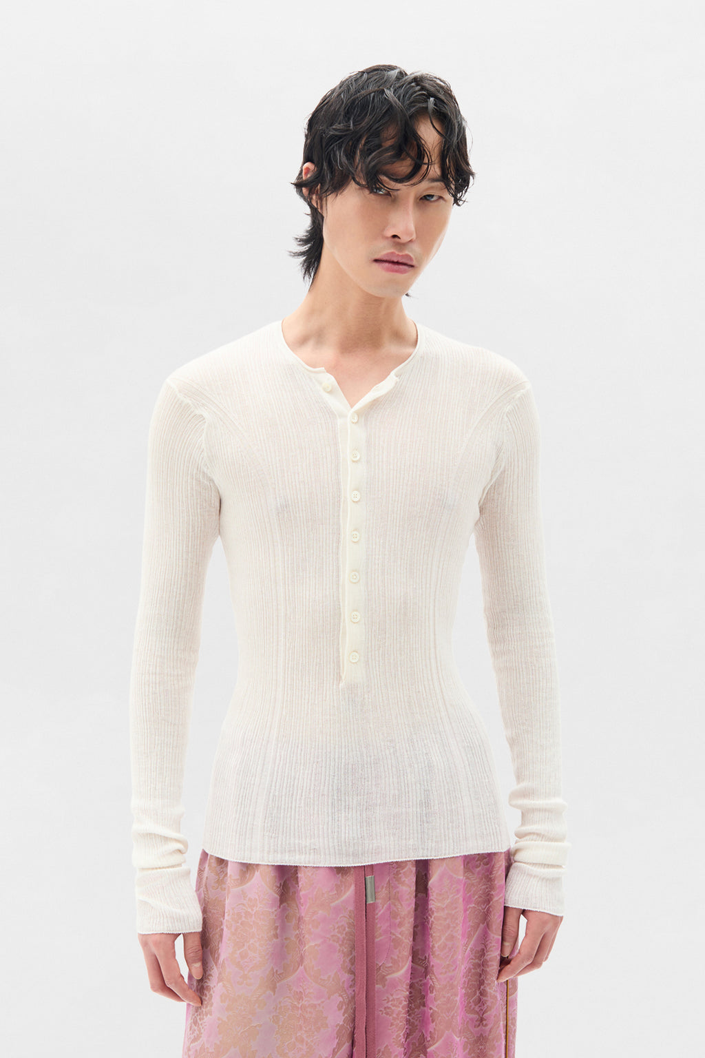 Haut tricoté ajusté Serafino en maille côtelée Bori Creponette 