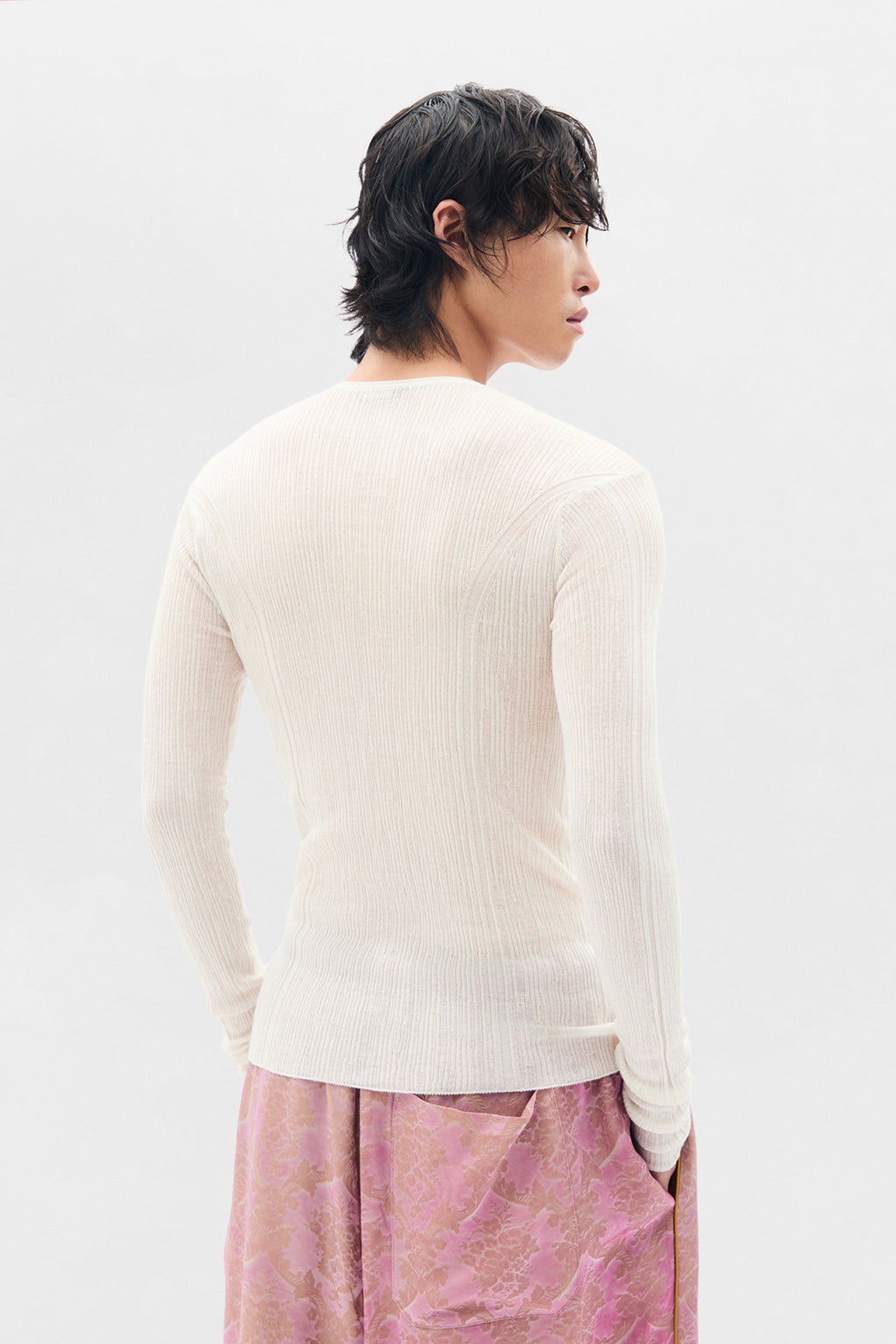 Haut tricoté ajusté Serafino en maille côtelée Bori Creponette 