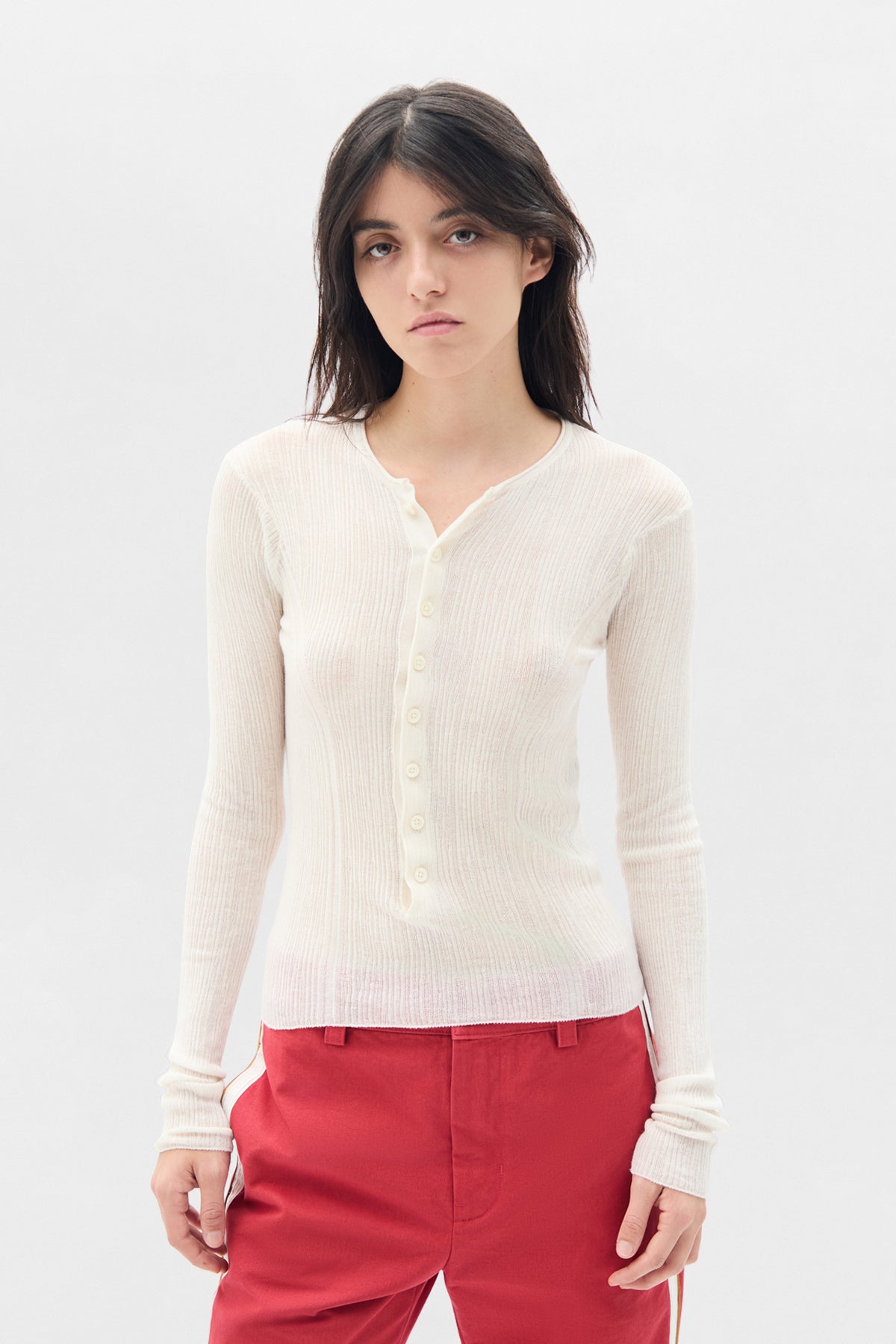 ANN DEMEULEMEESTER アイボリー ロングカーディガン 36 one after another NICE CLAUP カーディガン 「お気に入り5.3万人突破