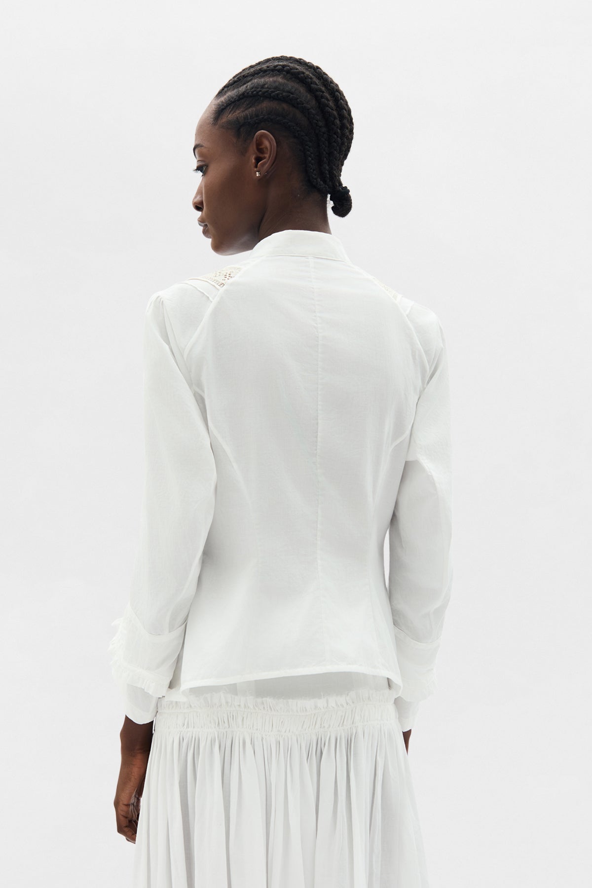 Lidy Open Front Shirt with Lace Ribbons – Ann Demeulemeester