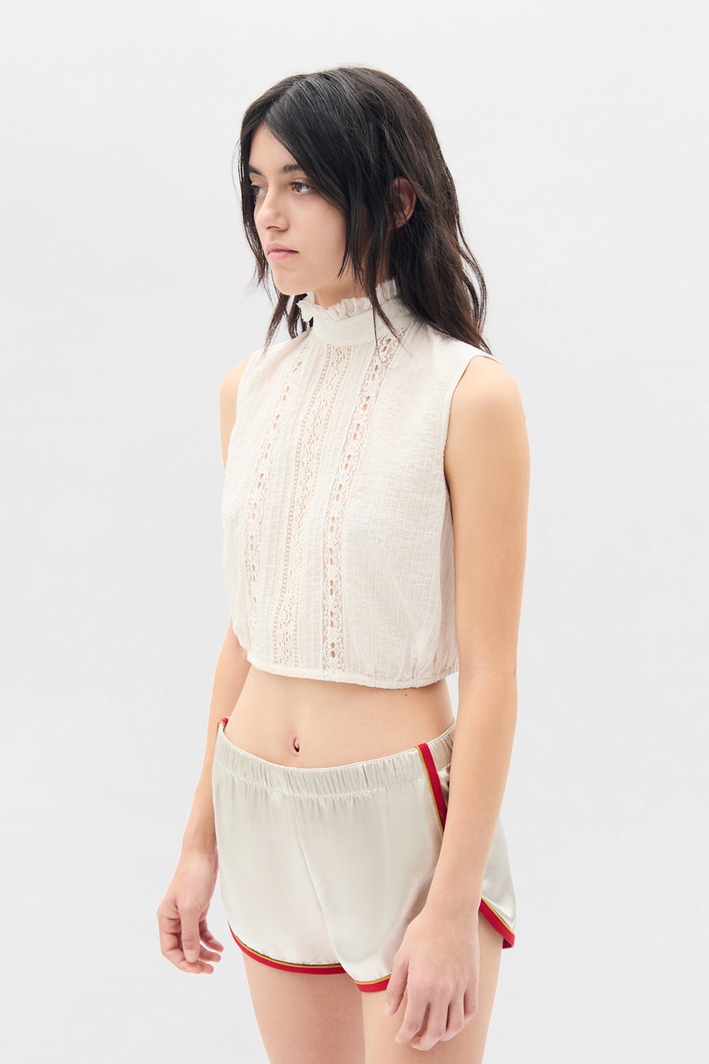 Bee High Neck Cropped Top