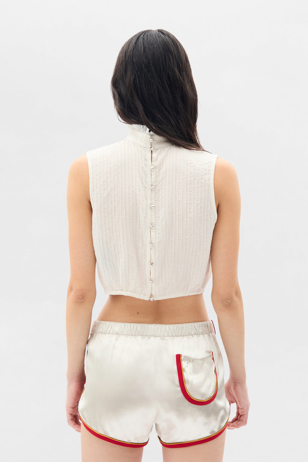 Bee High Neck Cropped Top