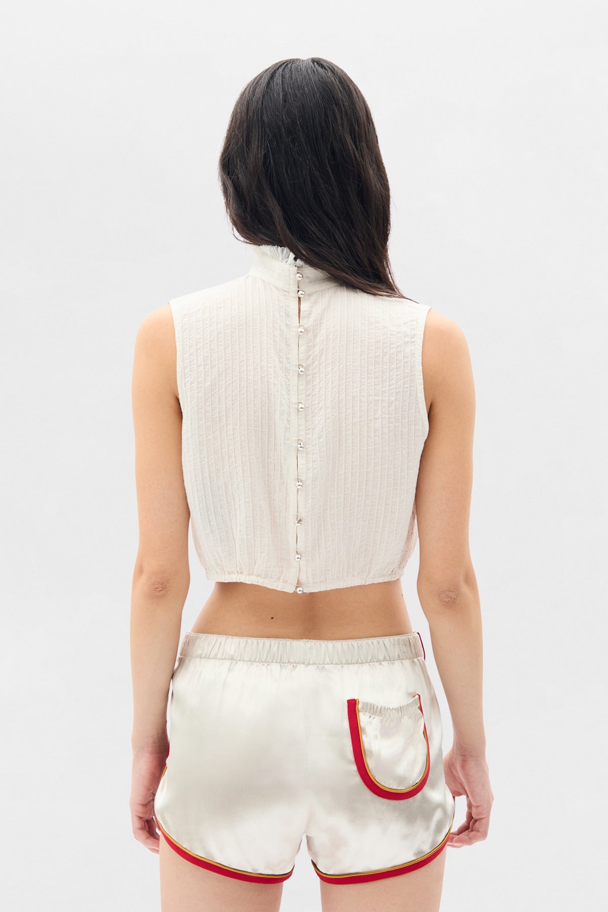Bee High Neck Cropped Top