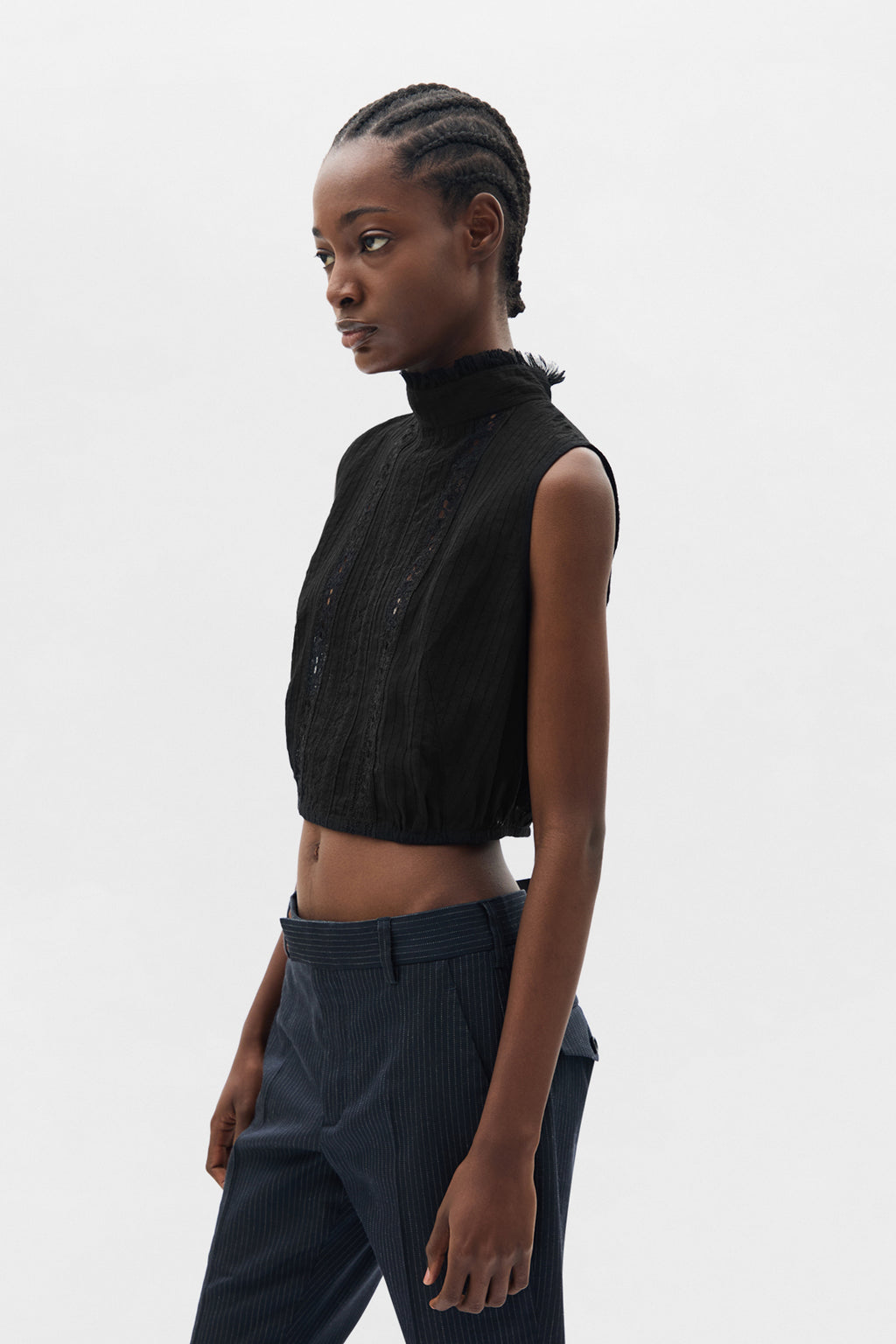 Bee High Neck Cropped Top