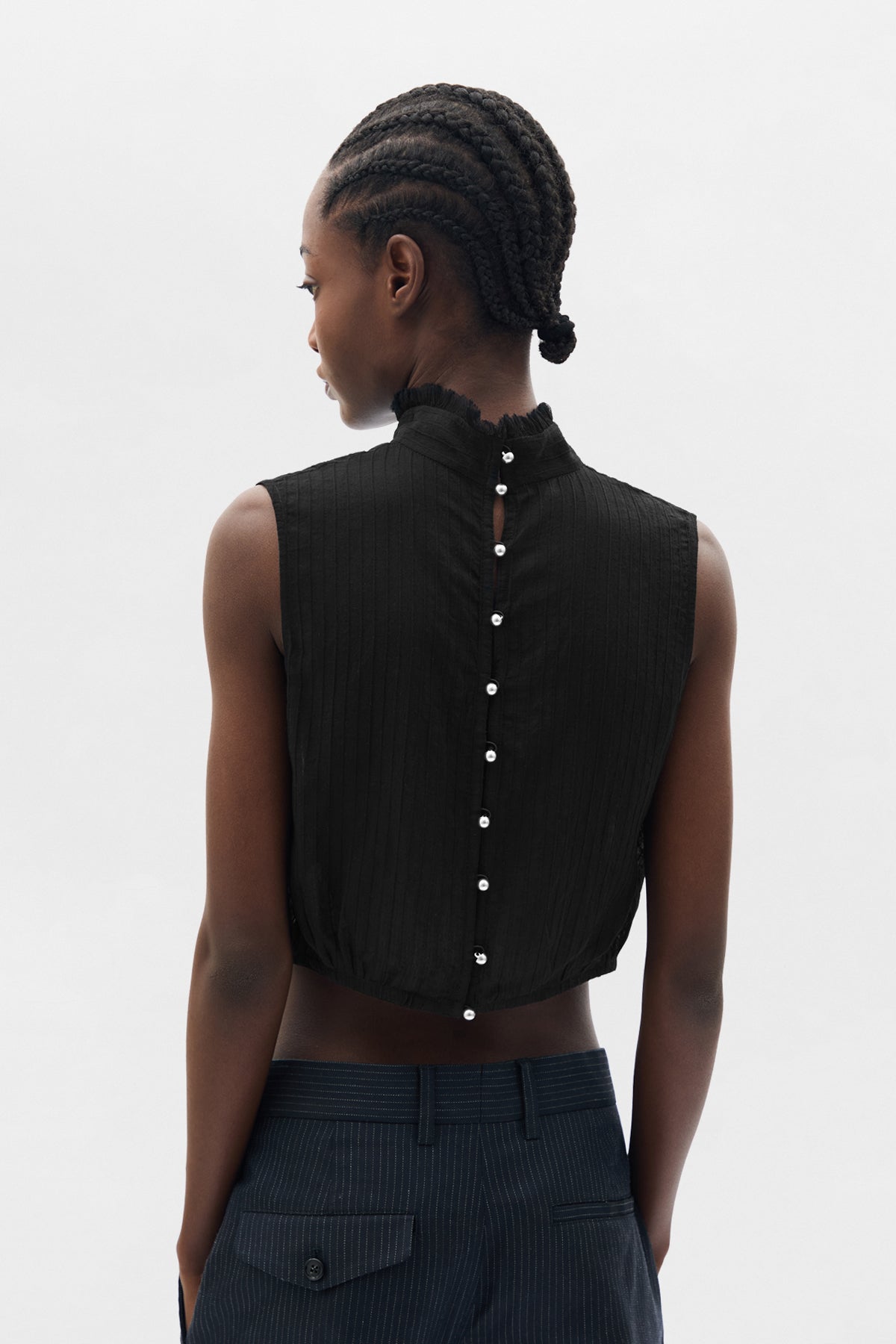 Bee High Neck Cropped Top