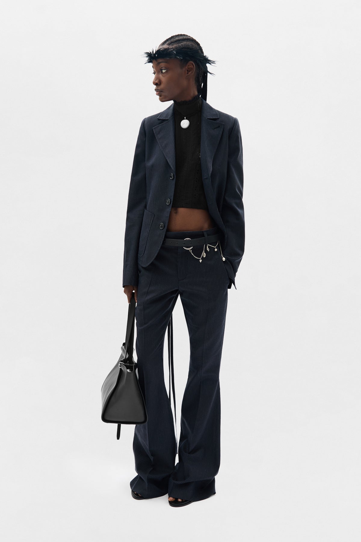 Bee High Neck Cropped Top