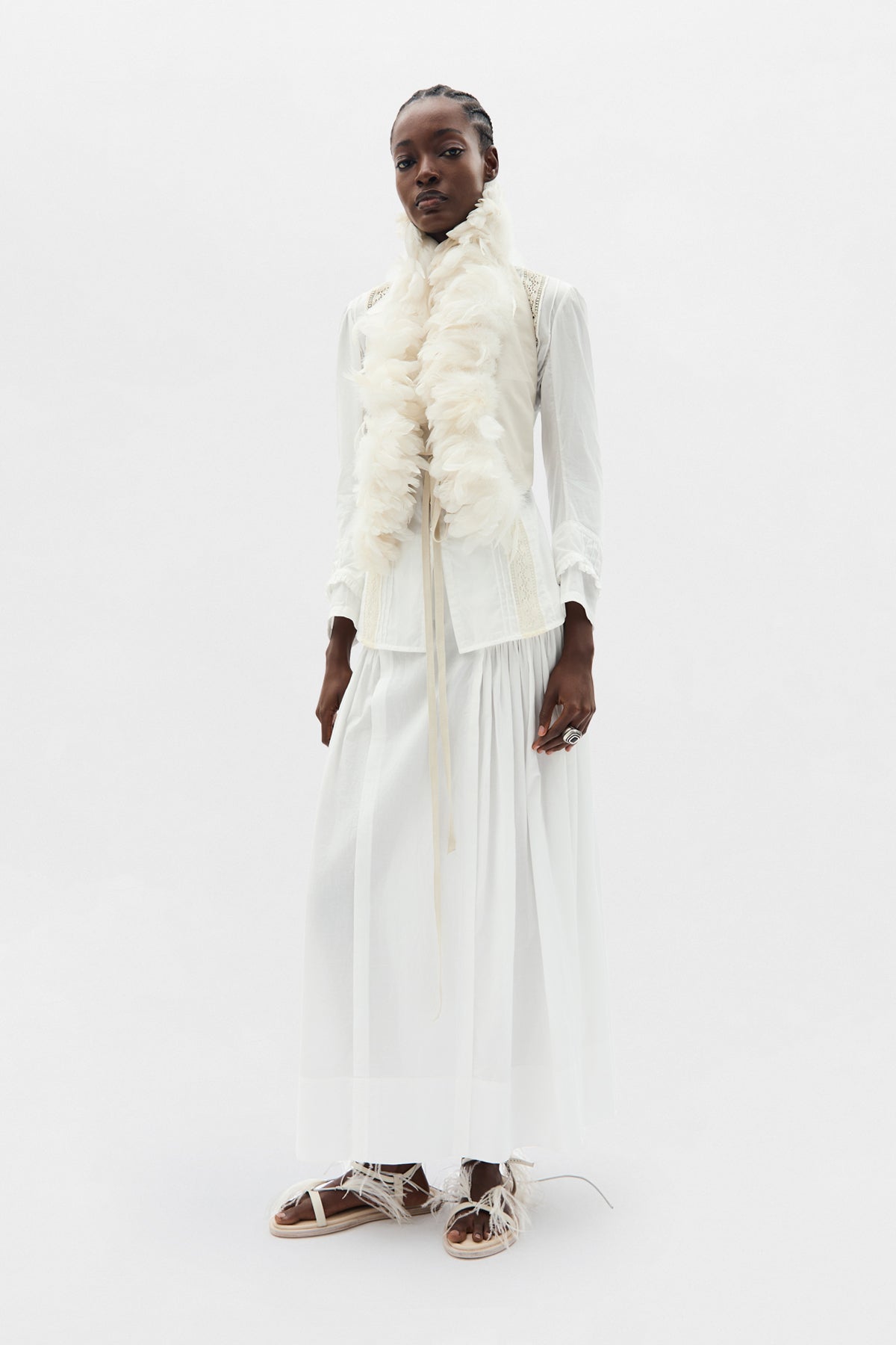 Idje Open Waistcoat with Feathers
