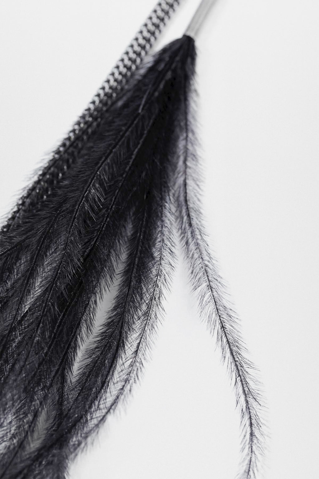 Afsar 珠子项链配羽毛 