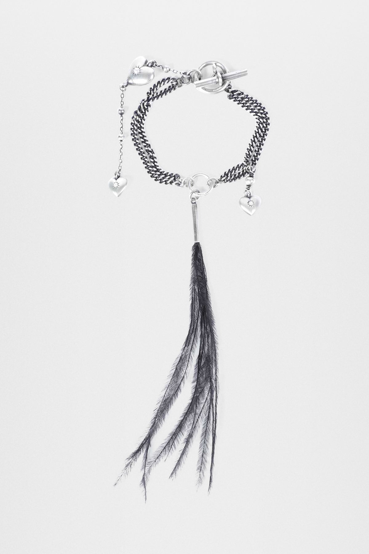 Revi-Armband mit Feder- und Herzanhängern 