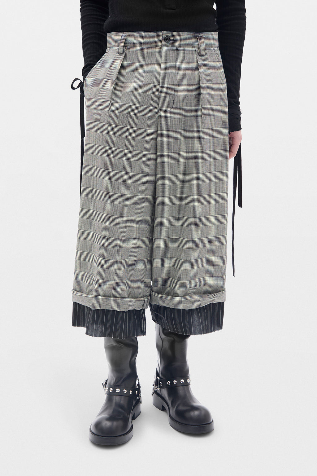 Pantalon large raccourci Harold avec bordure de doublure 