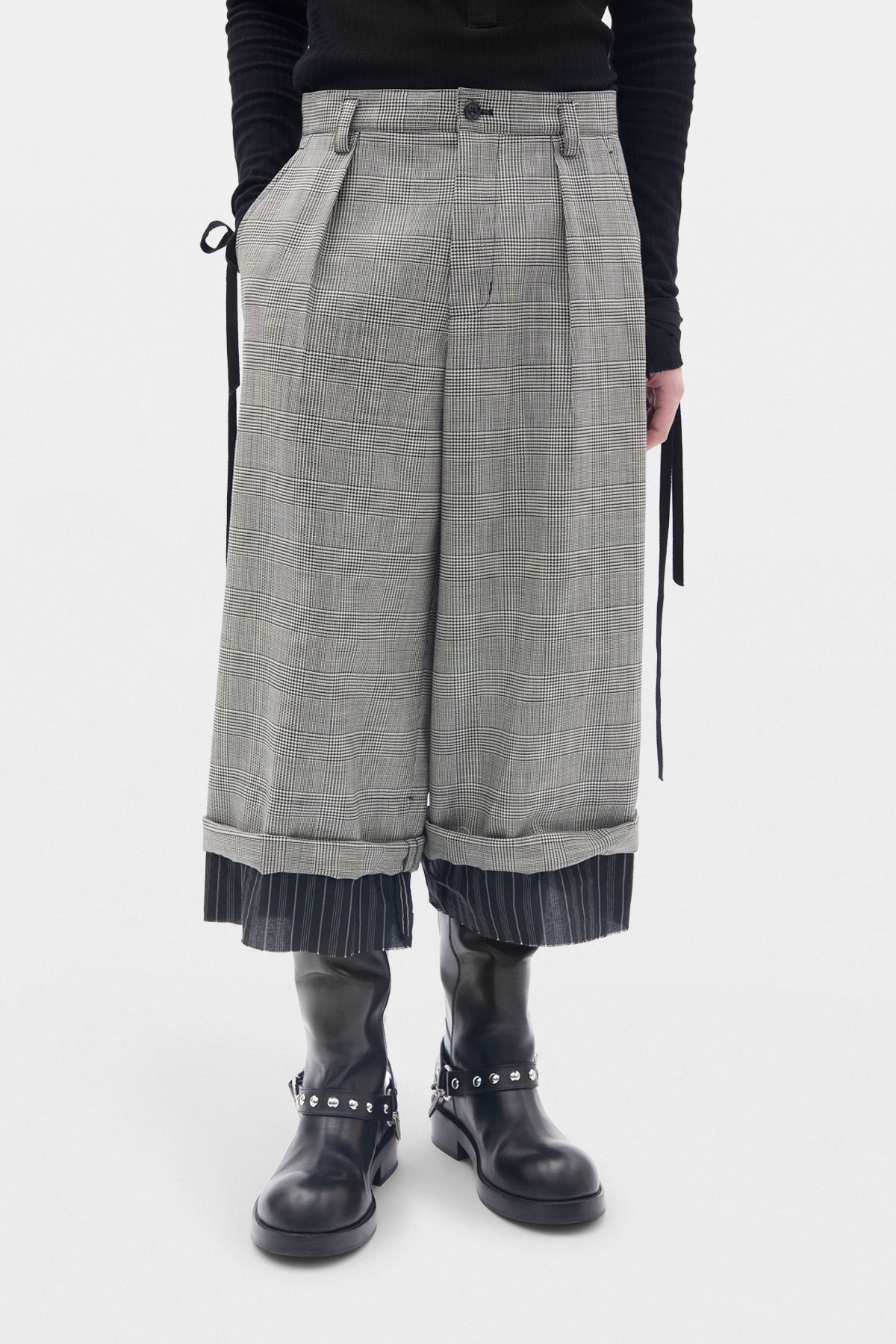 Pantalon large raccourci Harold avec bordure de doublure 