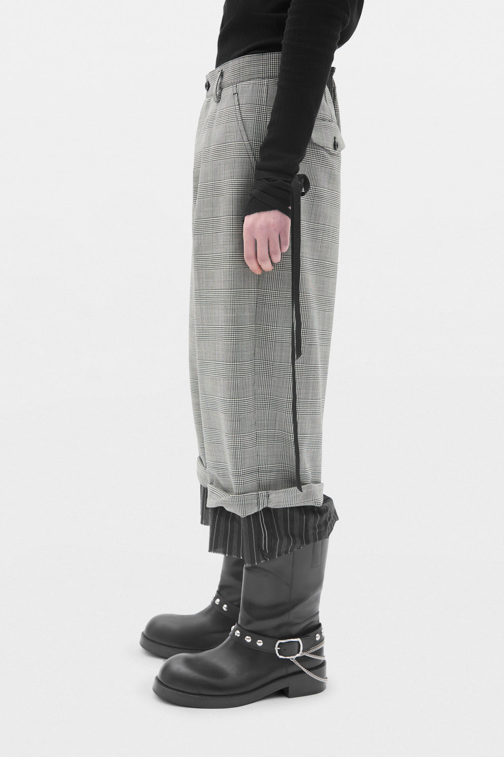 Pantalon large raccourci Harold avec bordure de doublure 