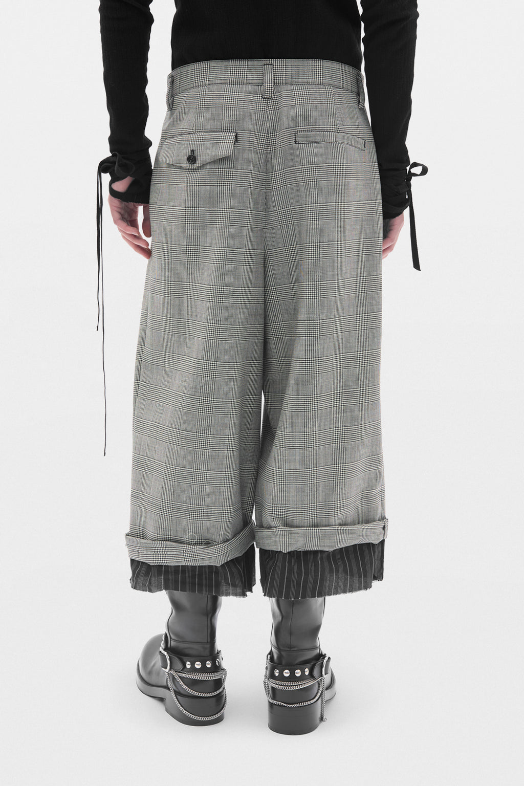 Pantalon large raccourci Harold avec bordure de doublure 