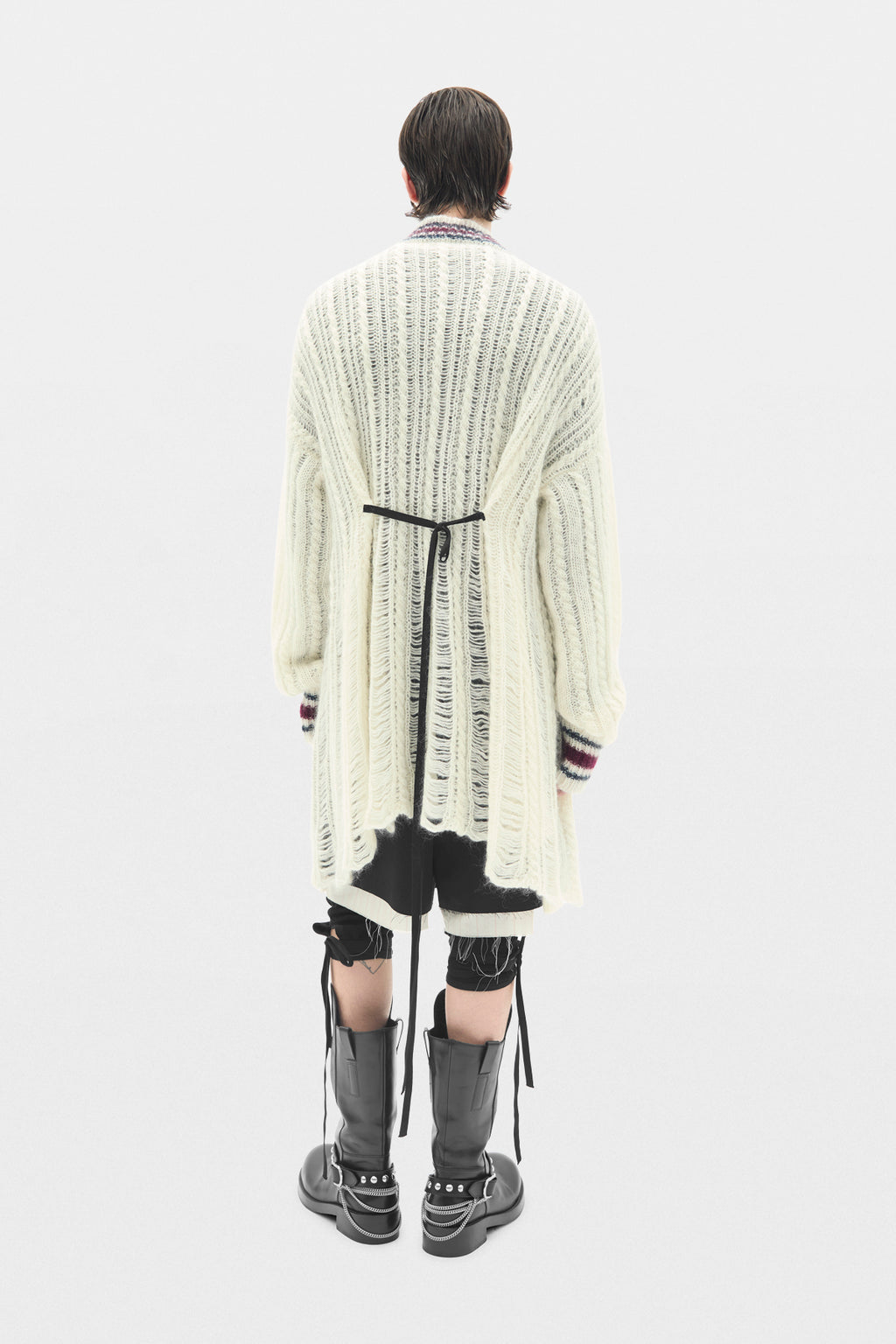 Cardigan Ulver en maille torsadée avec point d'échelle haute confort 