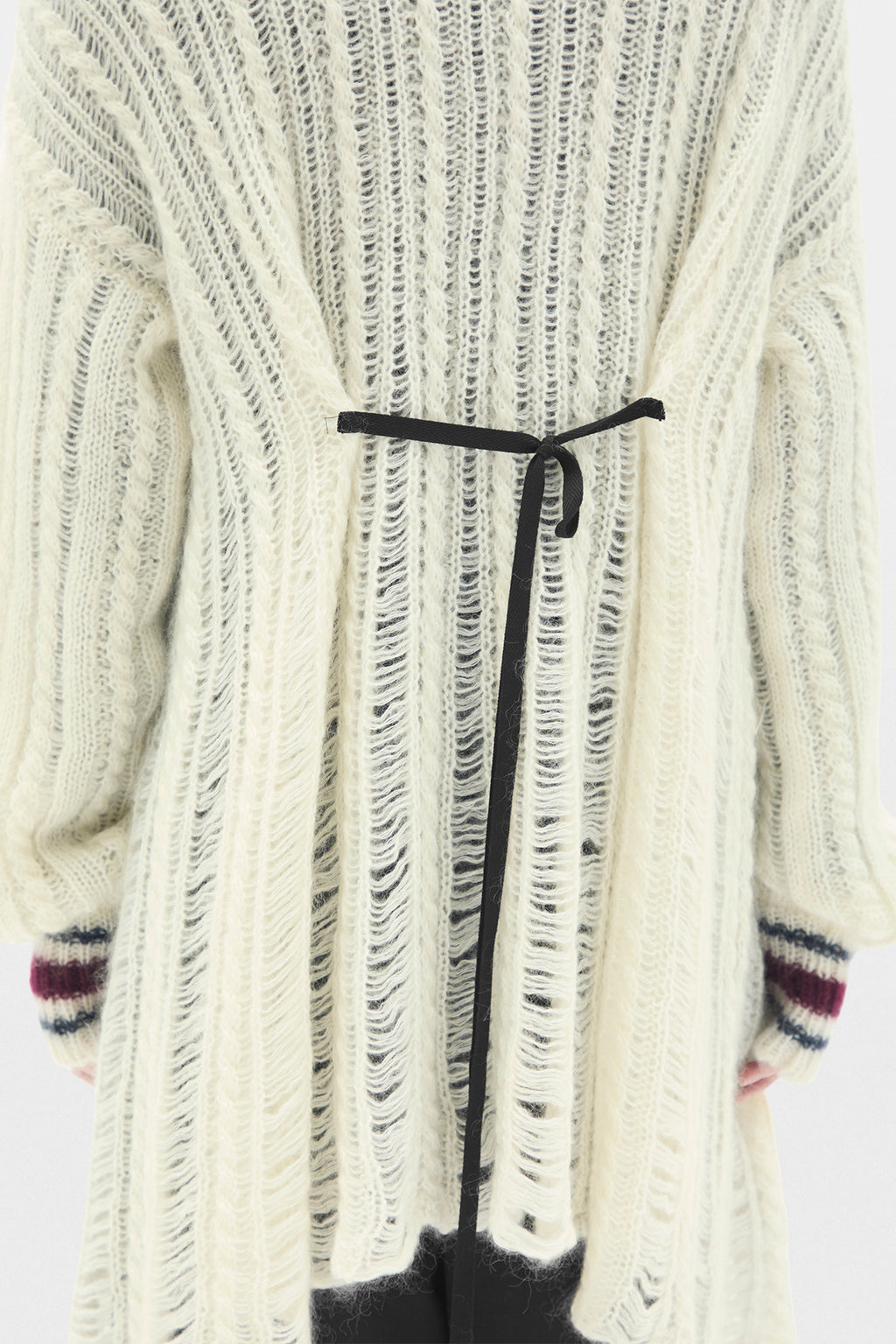 Cardigan Ulver en maille torsadée avec point d'échelle haute confort 