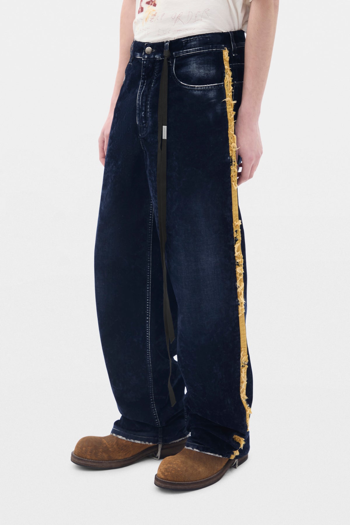 Hanno 5 Pockets Straight Leg Loose Trousers With Side Bands