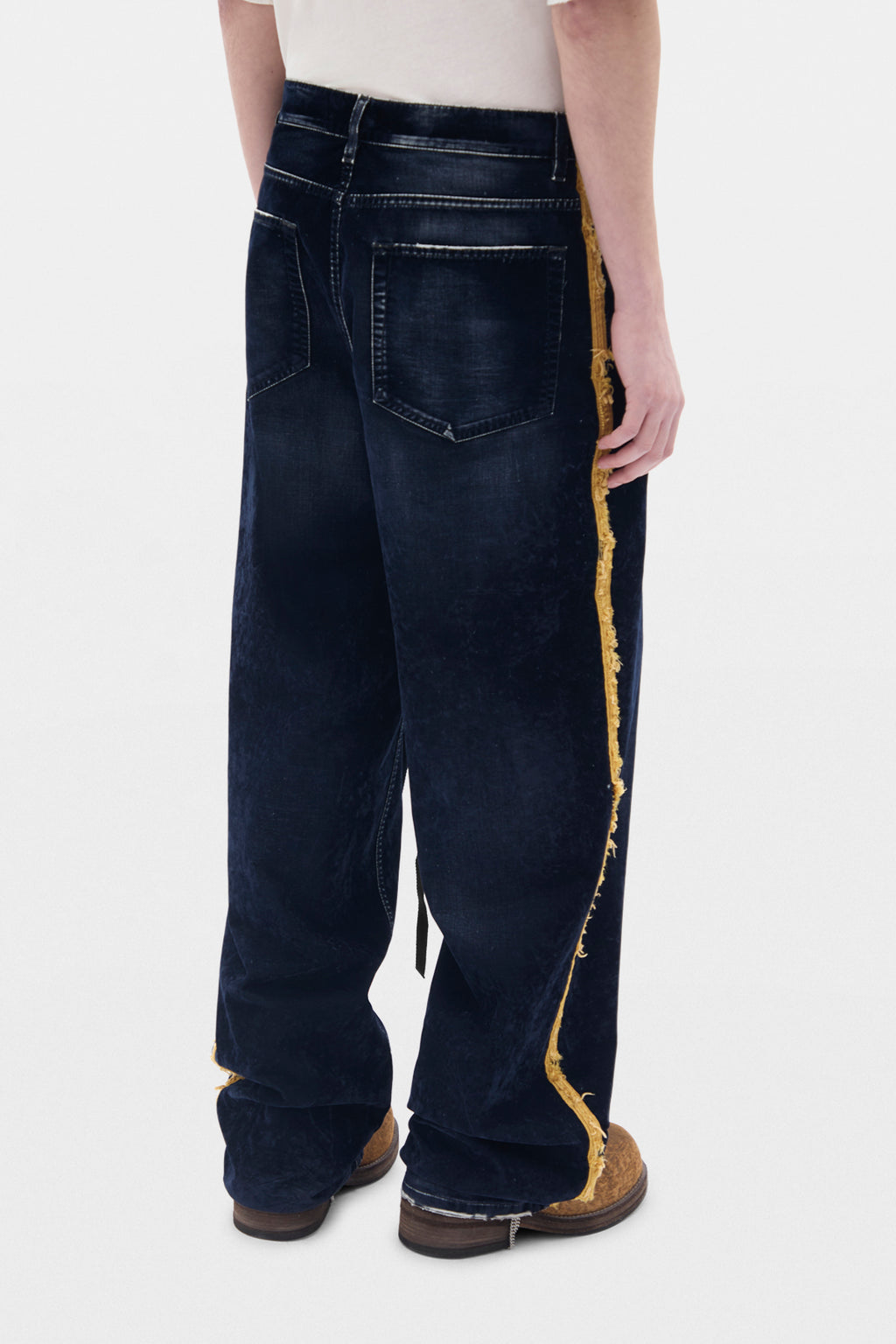 Hanno 5 Pockets Straight Leg Loose Trousers With Side Bands