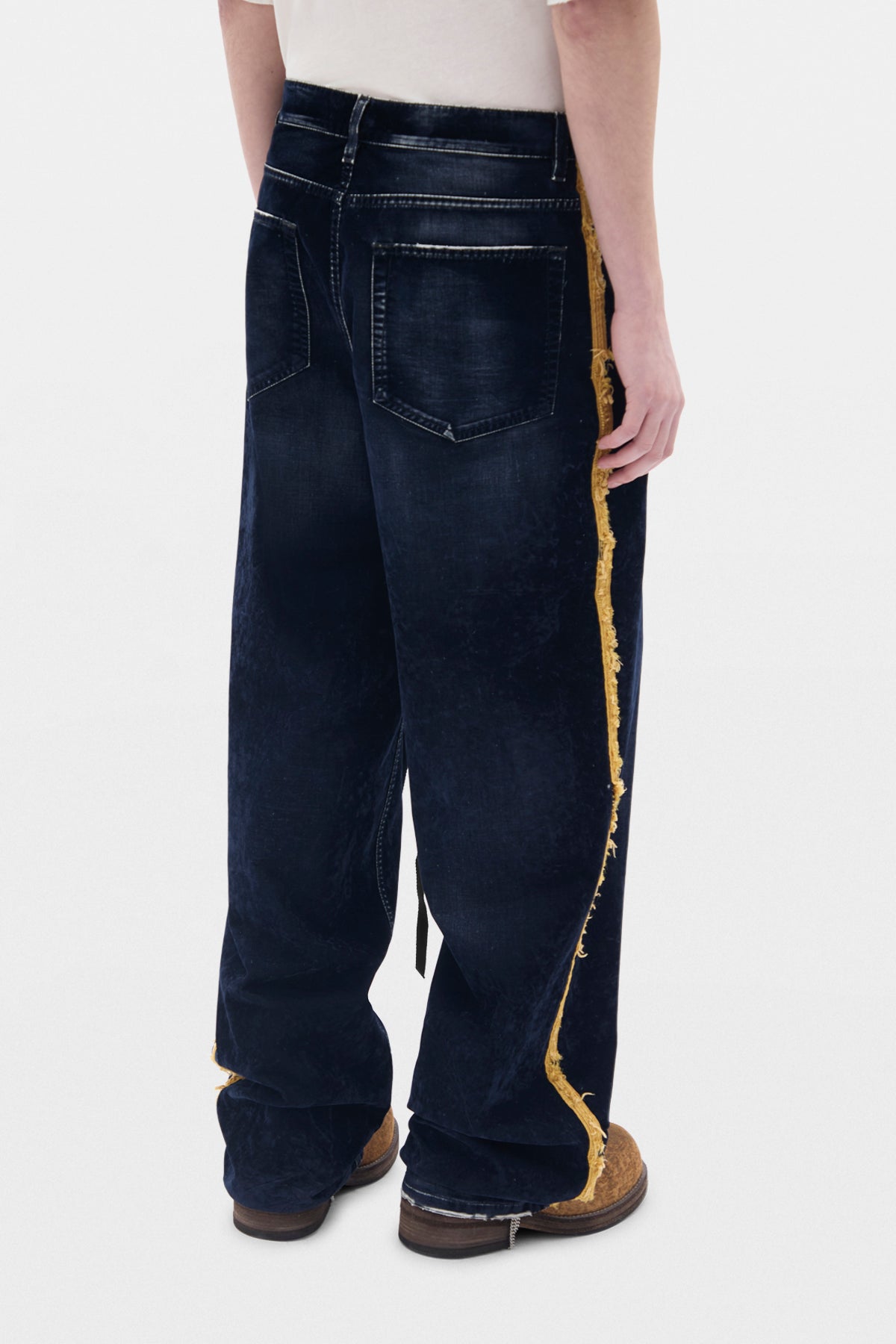 Hanno 5 Pockets Straight Leg Loose Trousers With Side Bands