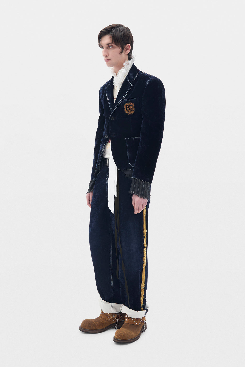 Hanno 5 Pockets Straight Leg Loose Trousers With Side Bands