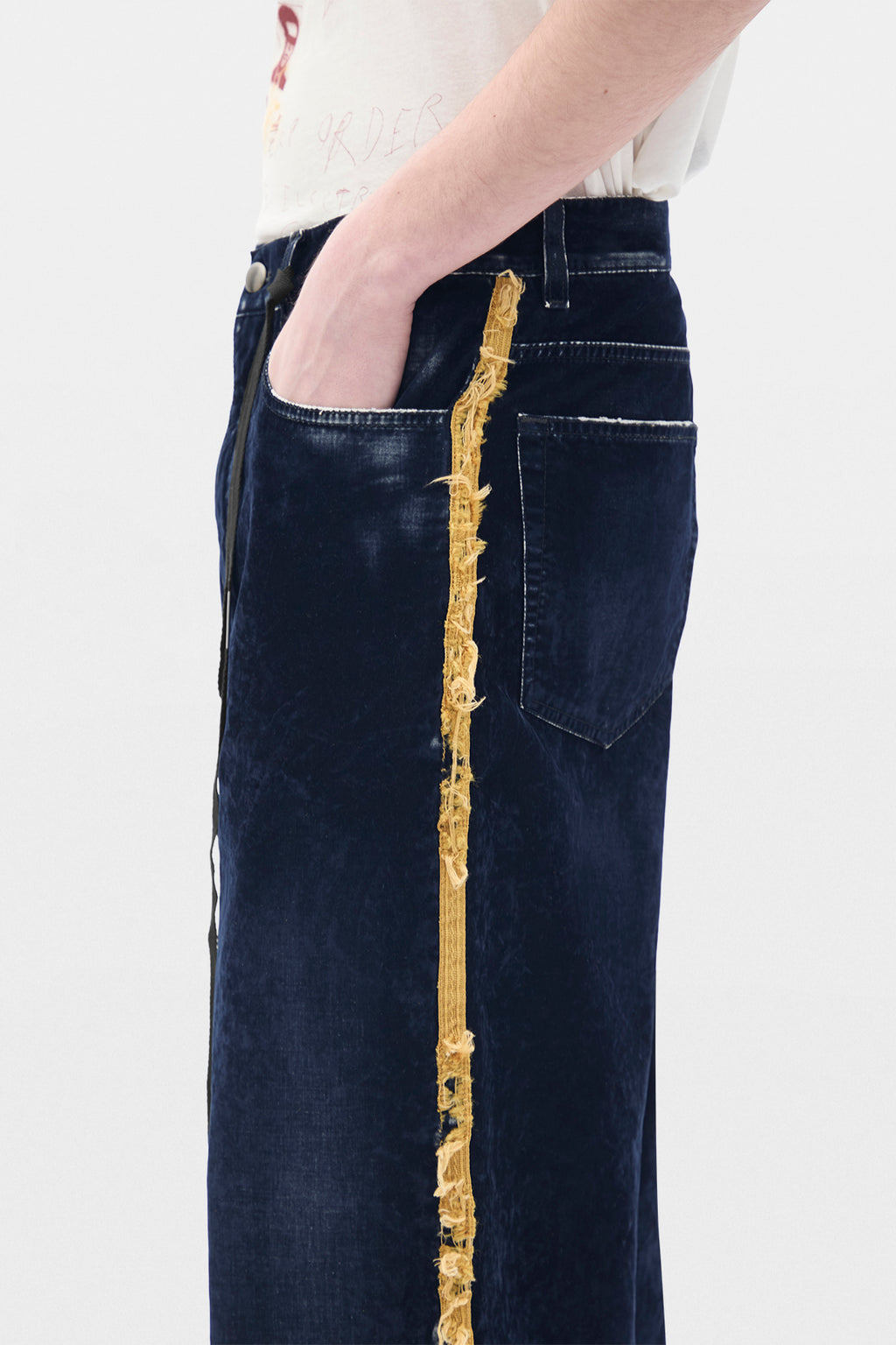 Hanno 5 Pockets Straight Leg Loose Trousers With Side Bands