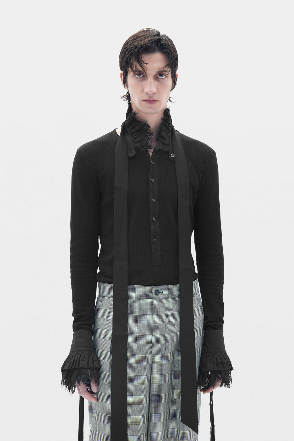 ANN DEMEULEMEESTER MANN SCHWARZE SCHALS 