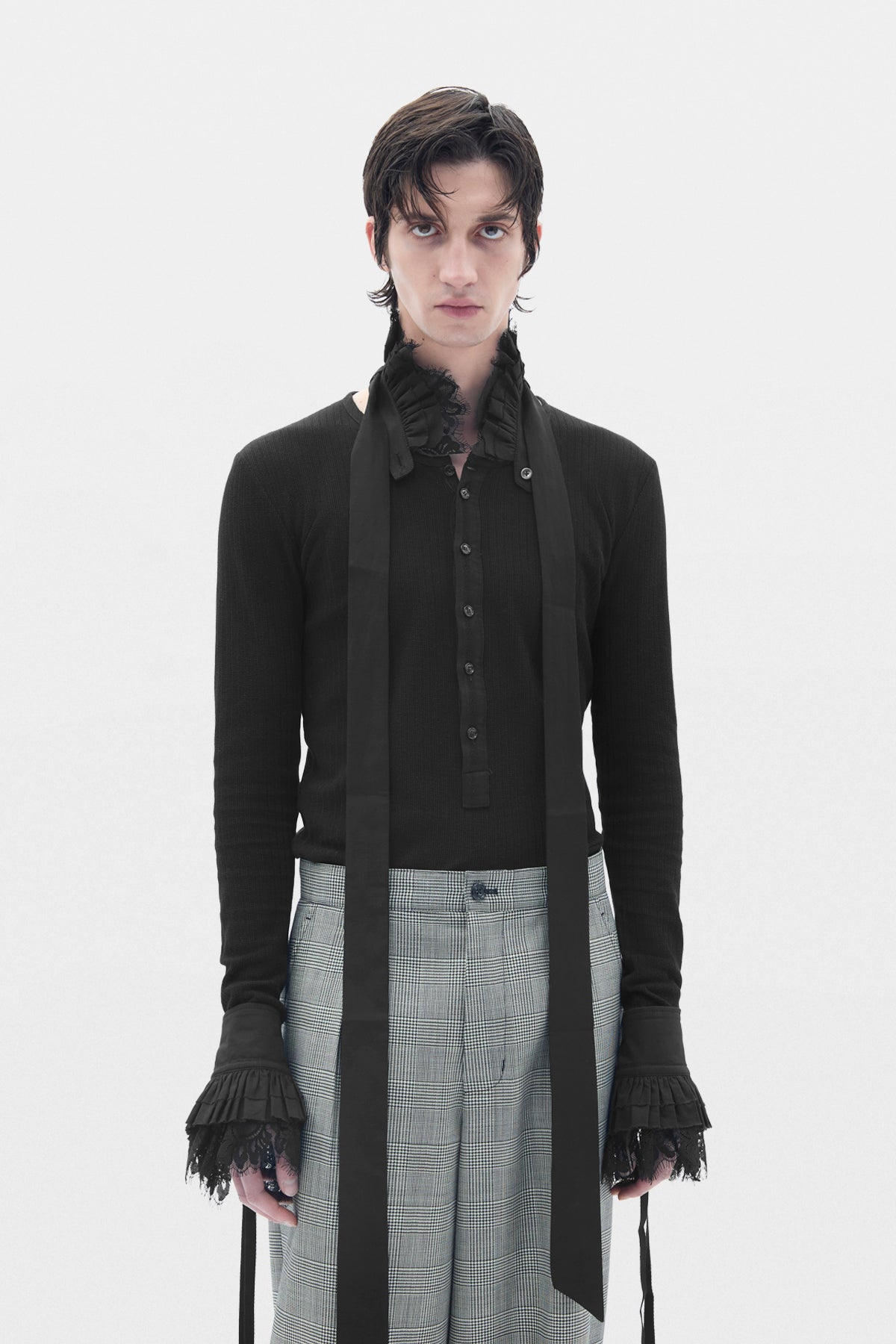 ANN DEMEULEMEESTER MANN SCHWARZE SCHALS 