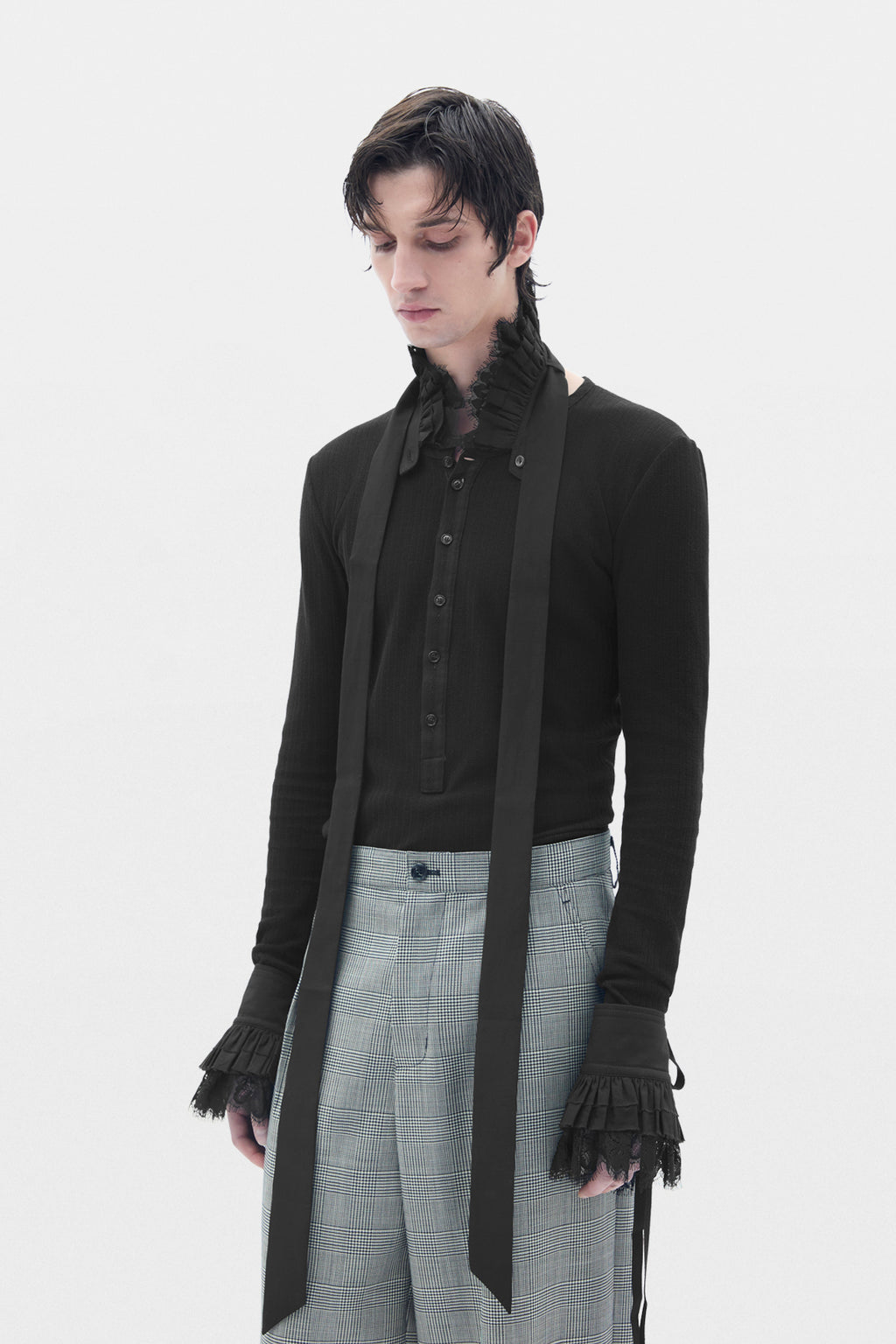 ANN DEMEULEMEESTER MANN SCHWARZE SCHALS 