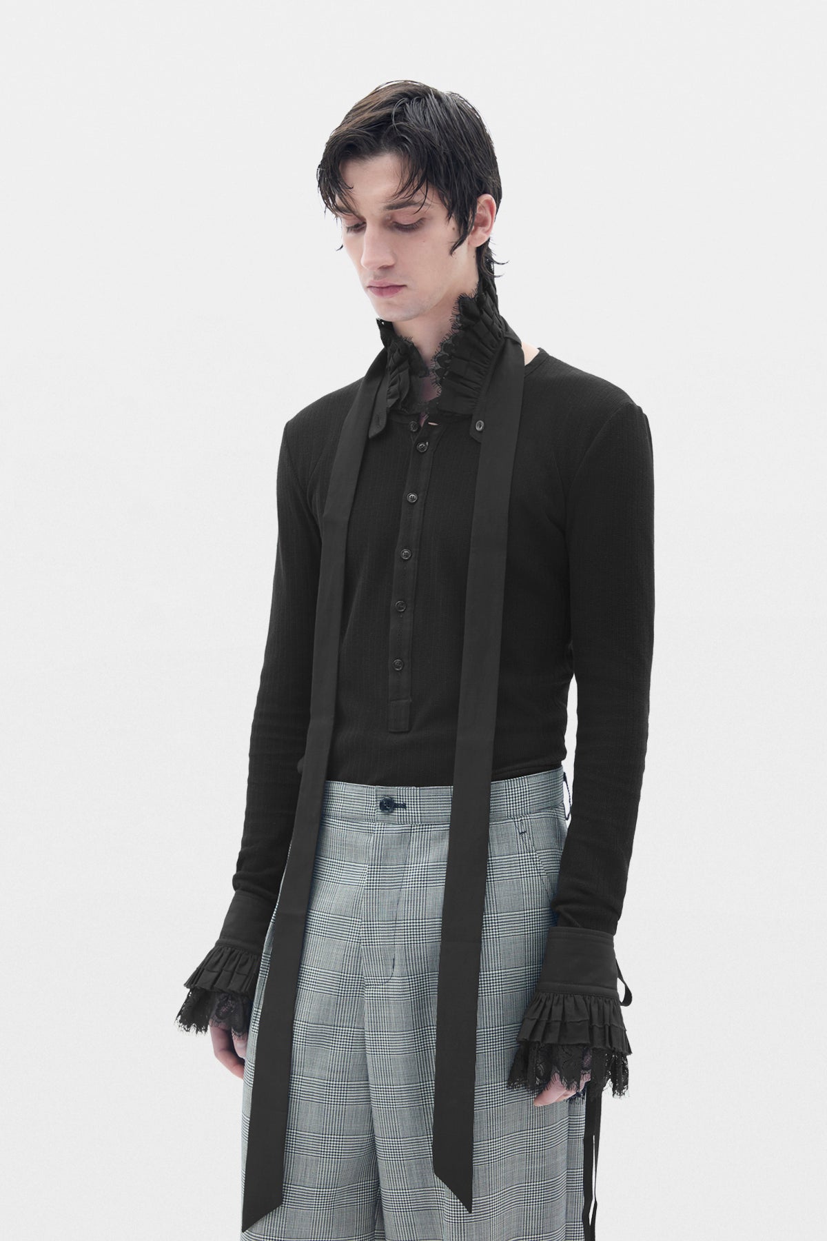 ANN DEMEULEMEESTER MANN SCHWARZE SCHALS 