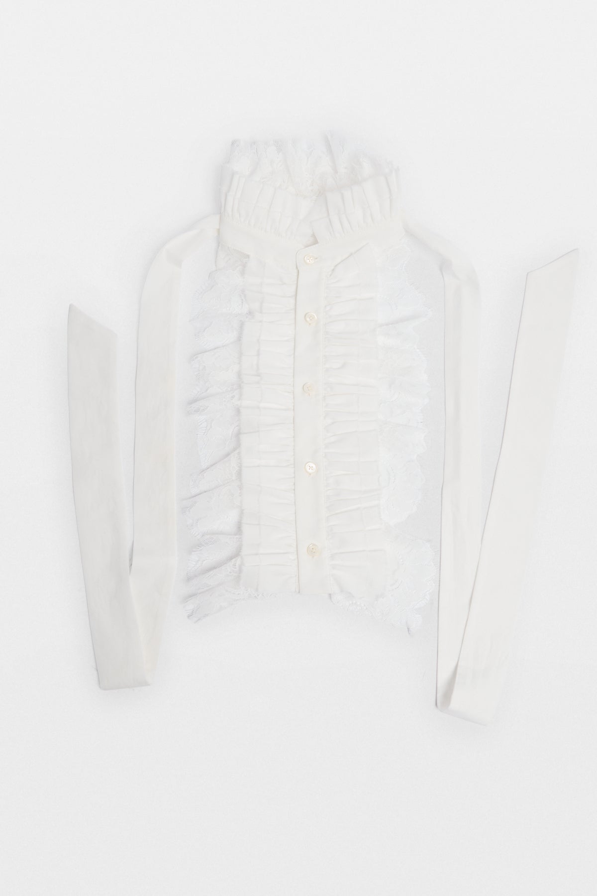 Plastron à volants en dentelle Winston 